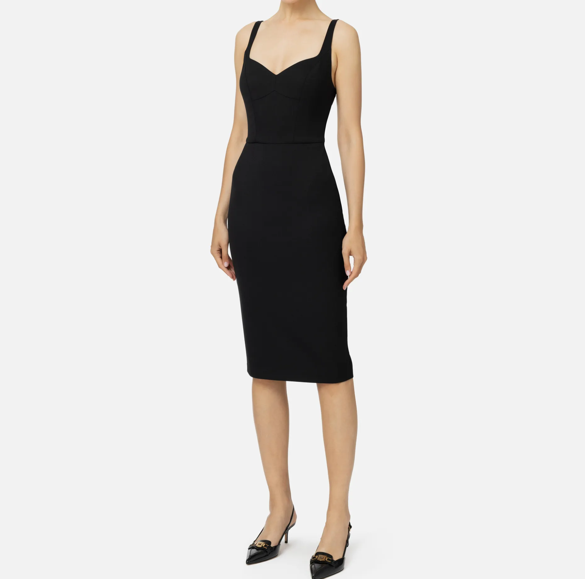 Elisabetta Franchi Midi Dresses | Sheath Dresses | Mélange cool wool midi dress