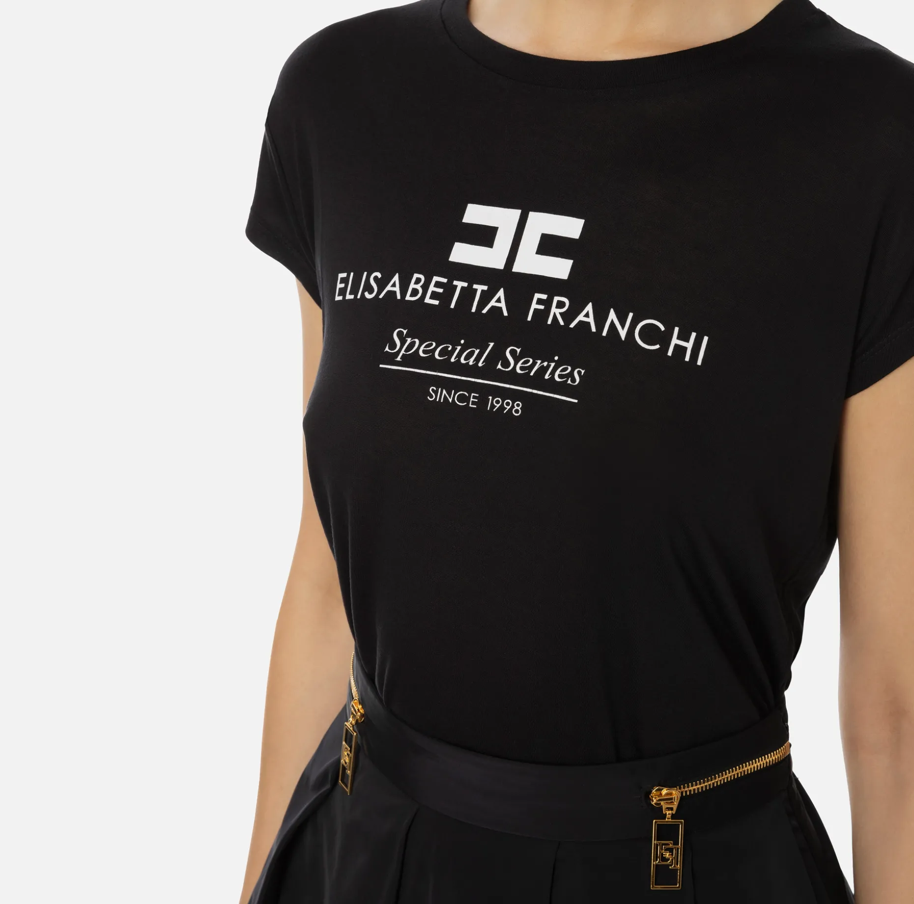 Elisabetta Franchi Top And T-Shirts | Modal jersey T-shirt with logo print