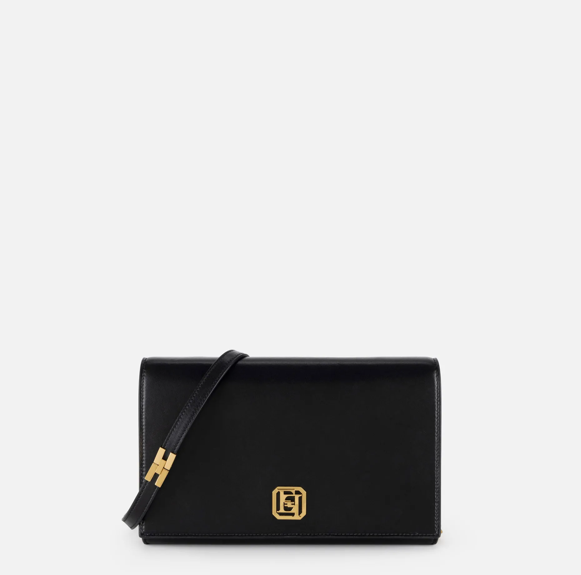 Elisabetta Franchi Strap Bags | Nappa leather baguette bag with logo turn-lock