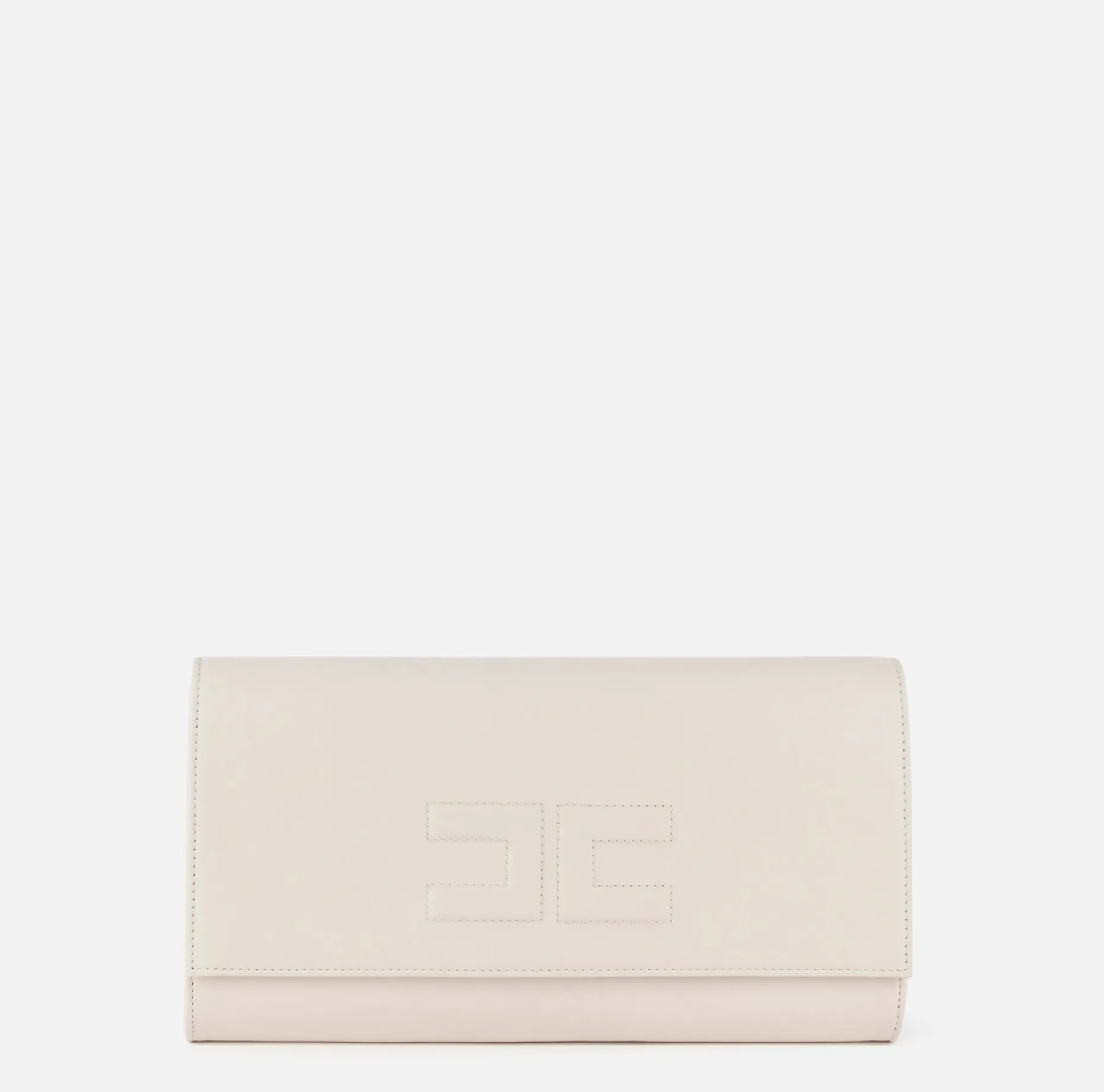 Elisabetta Franchi Clutch | Nappa leather baguette clutch bag with embossed logo