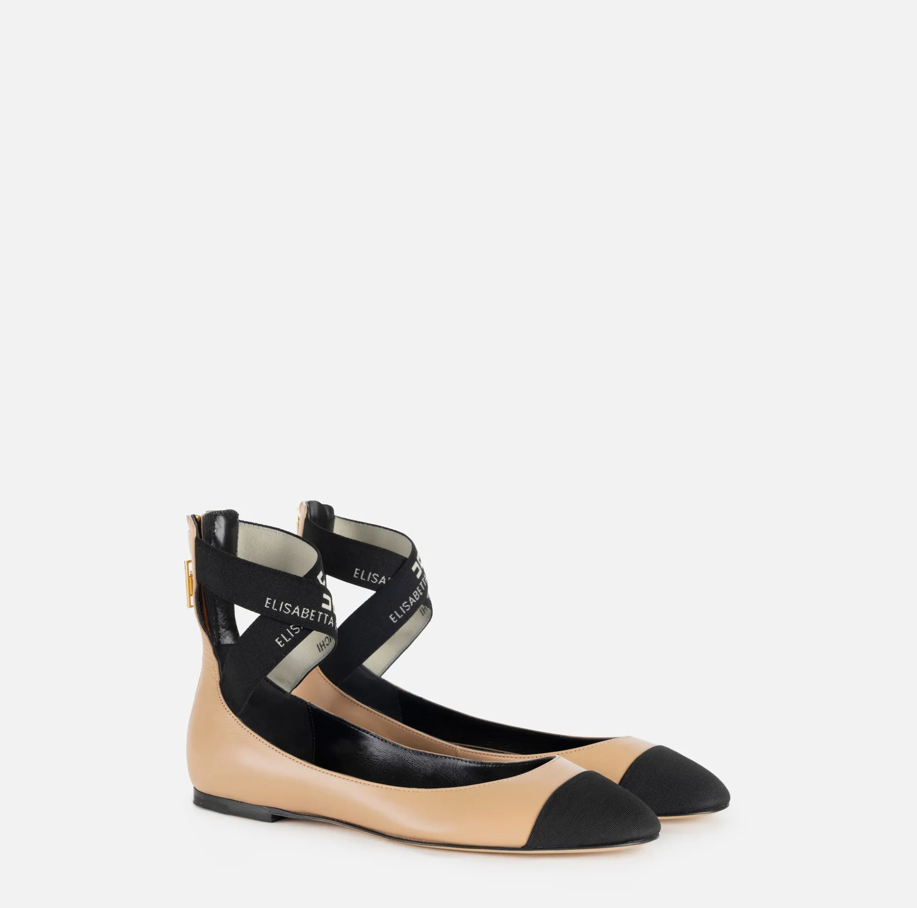 Elisabetta Franchi Sneakers & Flat Shoes | Nappa leather flats with jacquard elastics