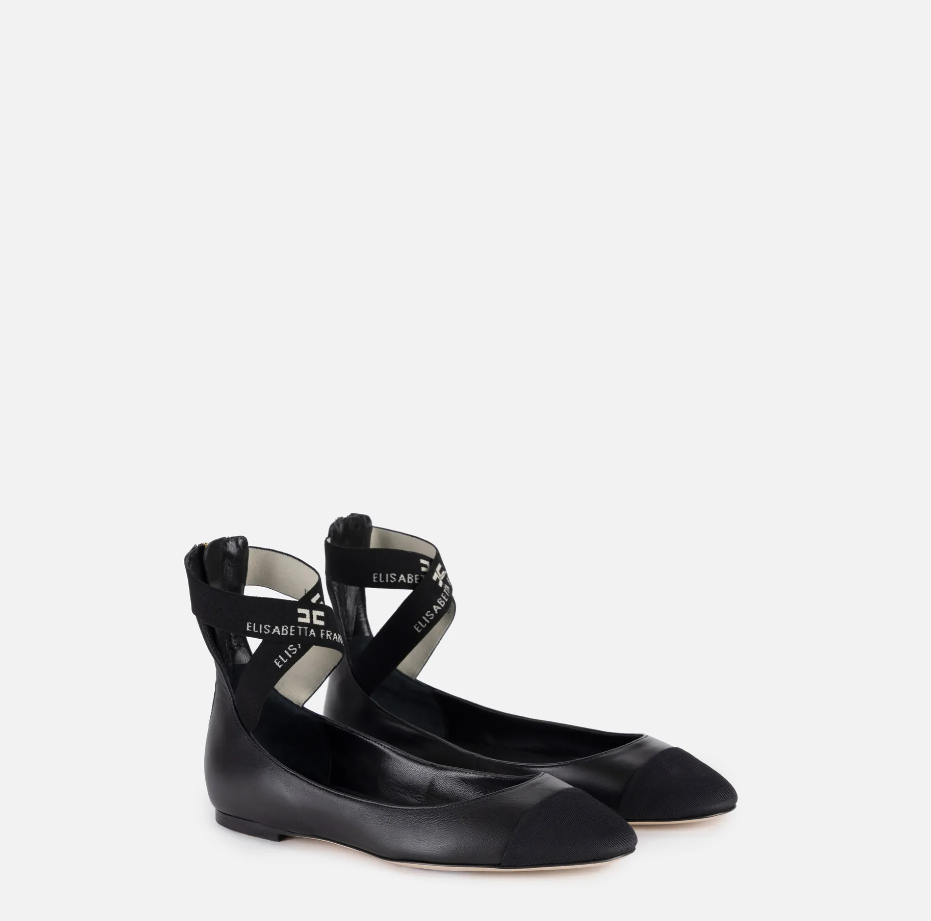 Elisabetta Franchi Sneakers & Flat Shoes | Nappa leather flats with jacquard elastics