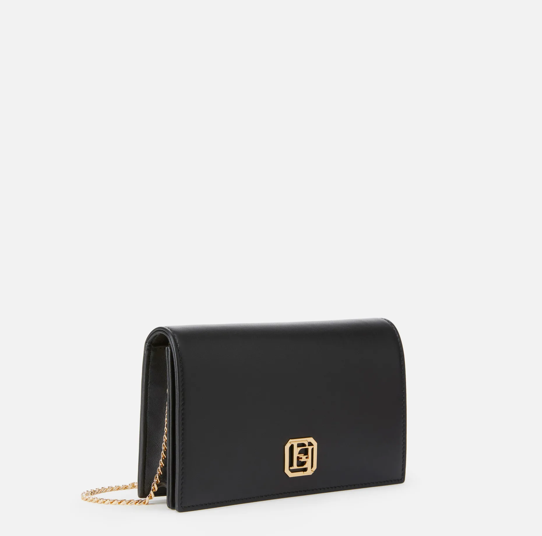 Elisabetta Franchi Strap Bags | Nappa leather shoulder bag with logo plaque