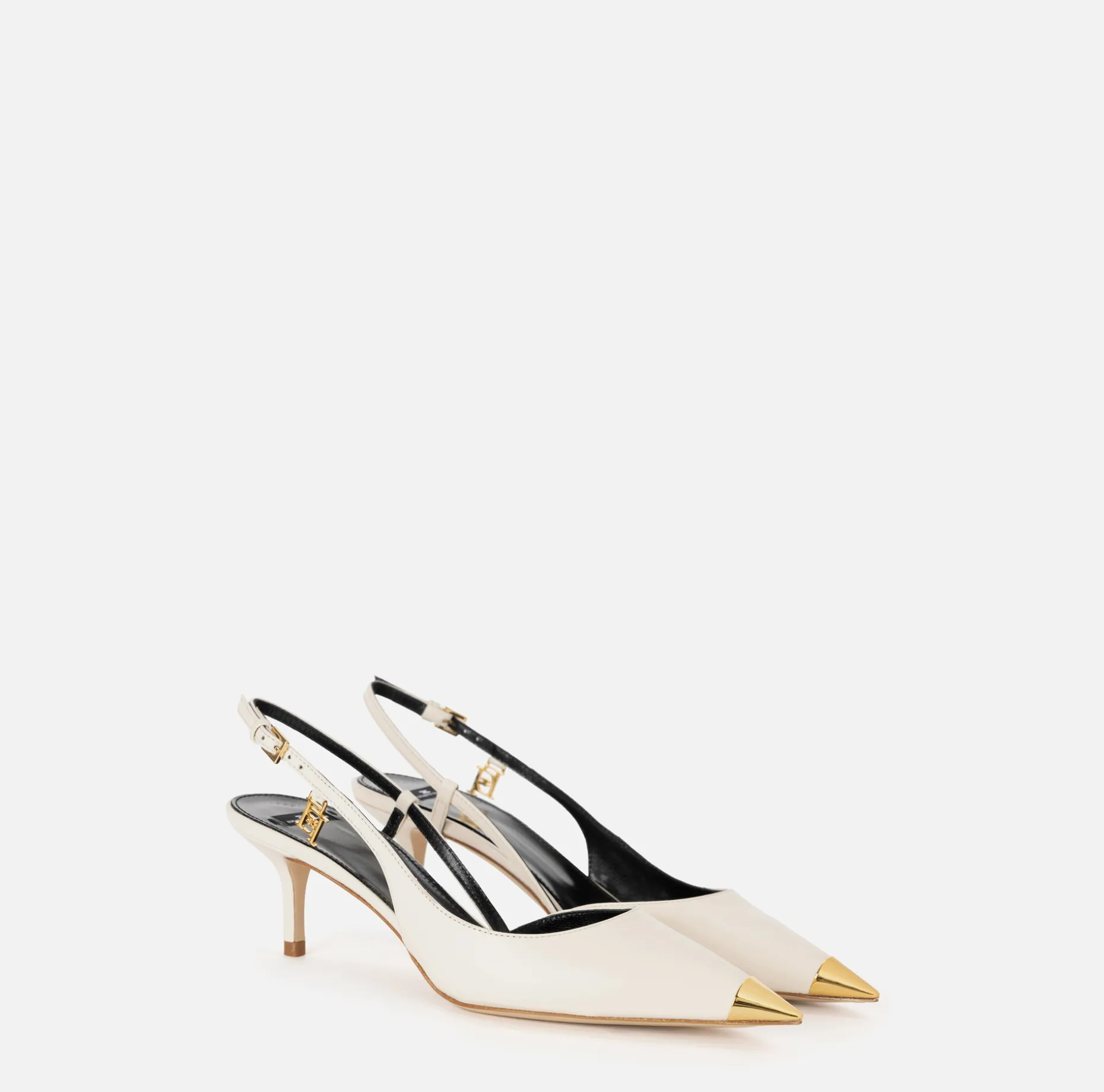 Elisabetta Franchi Pumps | Nappa leather slingback with metal toecap