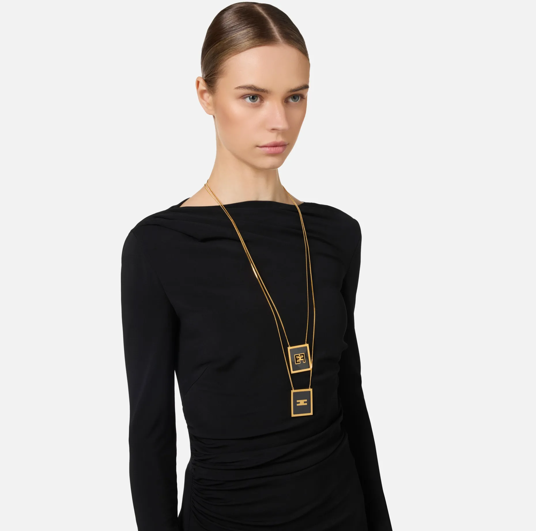 Elisabetta Franchi Jewelry | Necklace with Plexiglas logo plaque