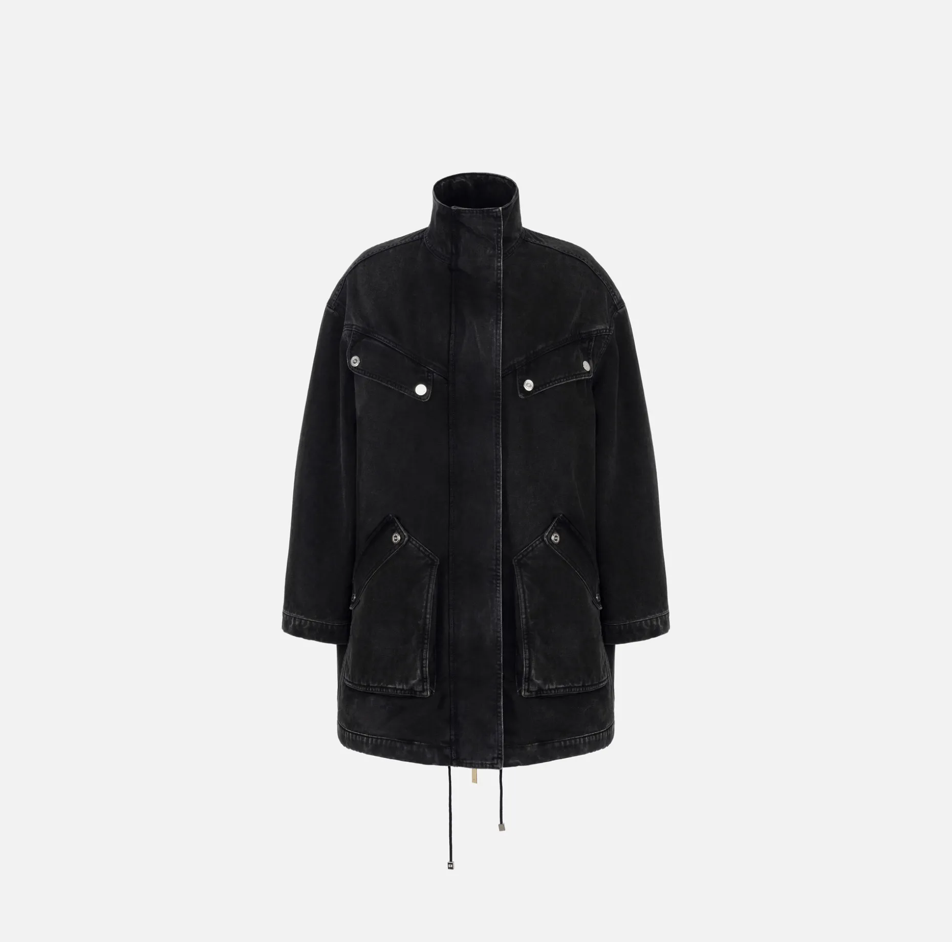 Elisabetta Franchi Jackets And Trench Coats | Oversized denim parka with faux sheepskin