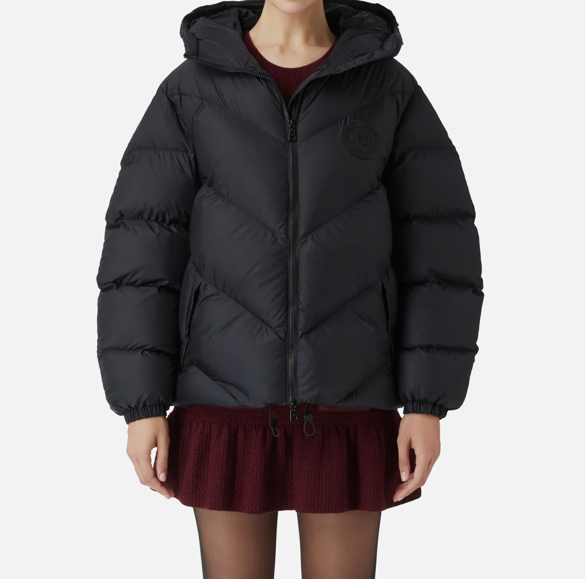 Elisabetta Franchi Coats And Jackets | Oversized down jacket in shiny nylon