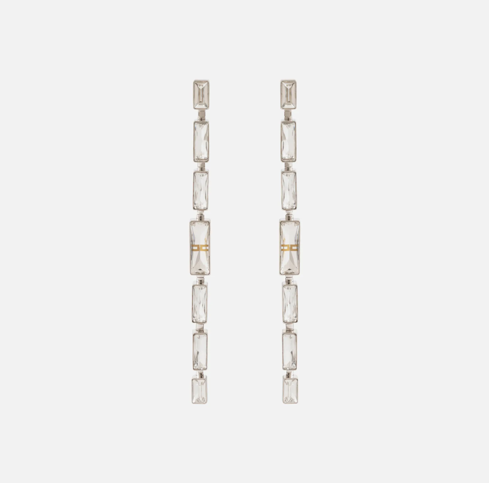 Elisabetta Franchi Jewelry | Pendant earrings with rectangular crystals