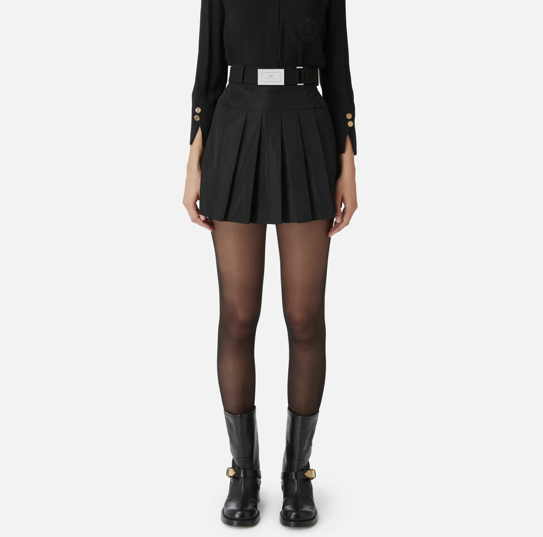 Elisabetta Franchi Skirts | Pleated miniskirt in lightweight technical nylon