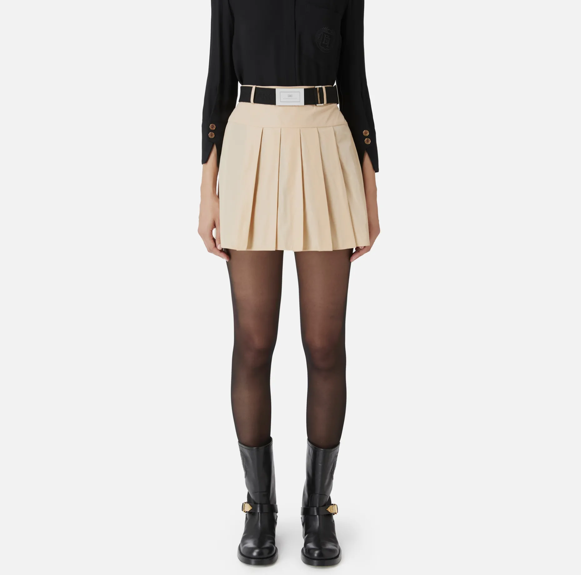 Elisabetta Franchi Skirts | Pleated miniskirt in lightweight technical nylon