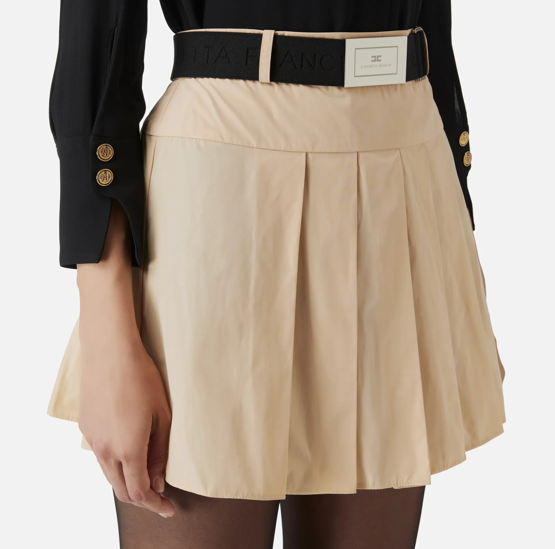 Elisabetta Franchi Skirts | Pleated miniskirt in lightweight technical nylon