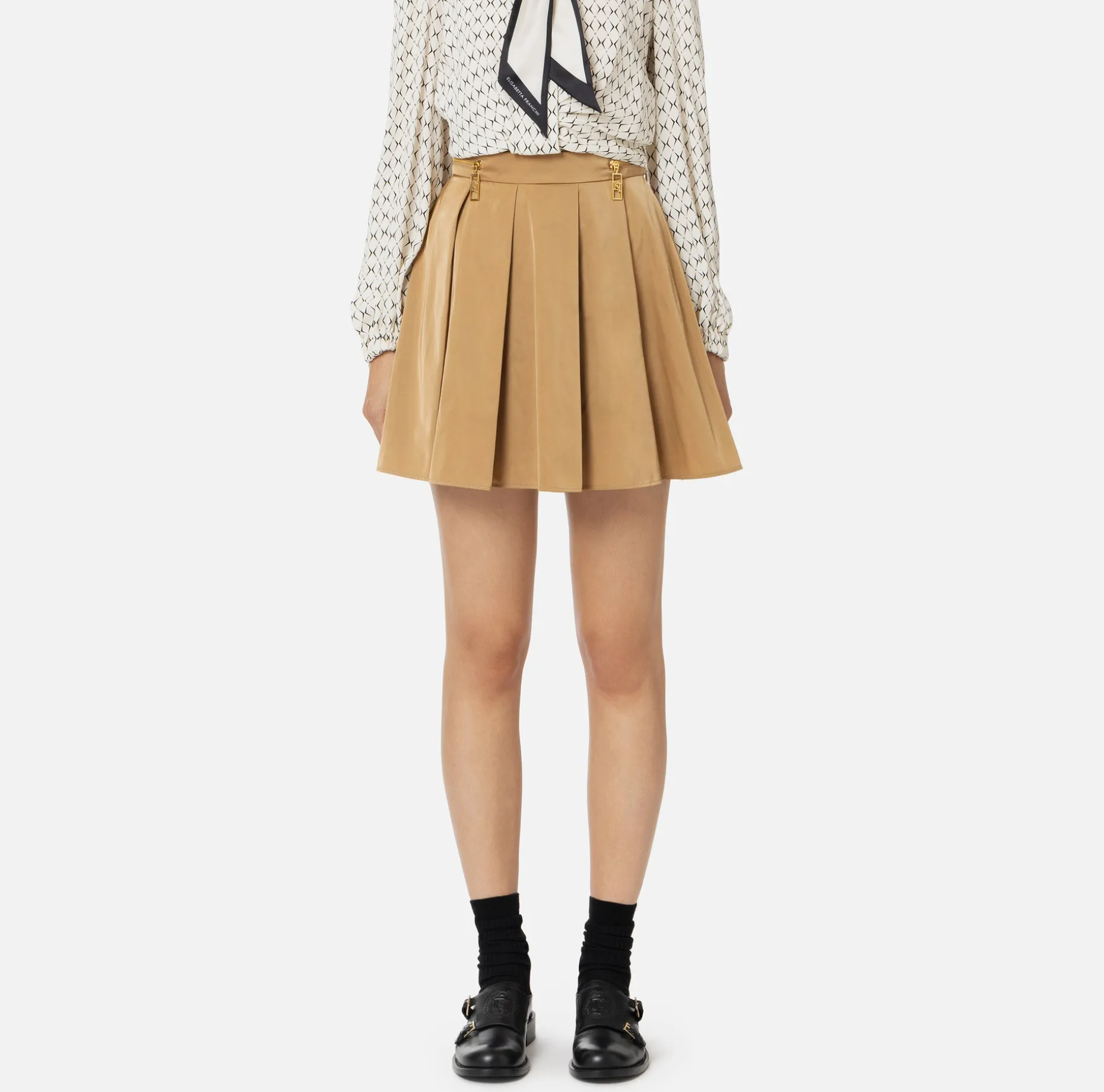 Elisabetta Franchi Skirts | Pleated miniskirt in technical nylon with zip