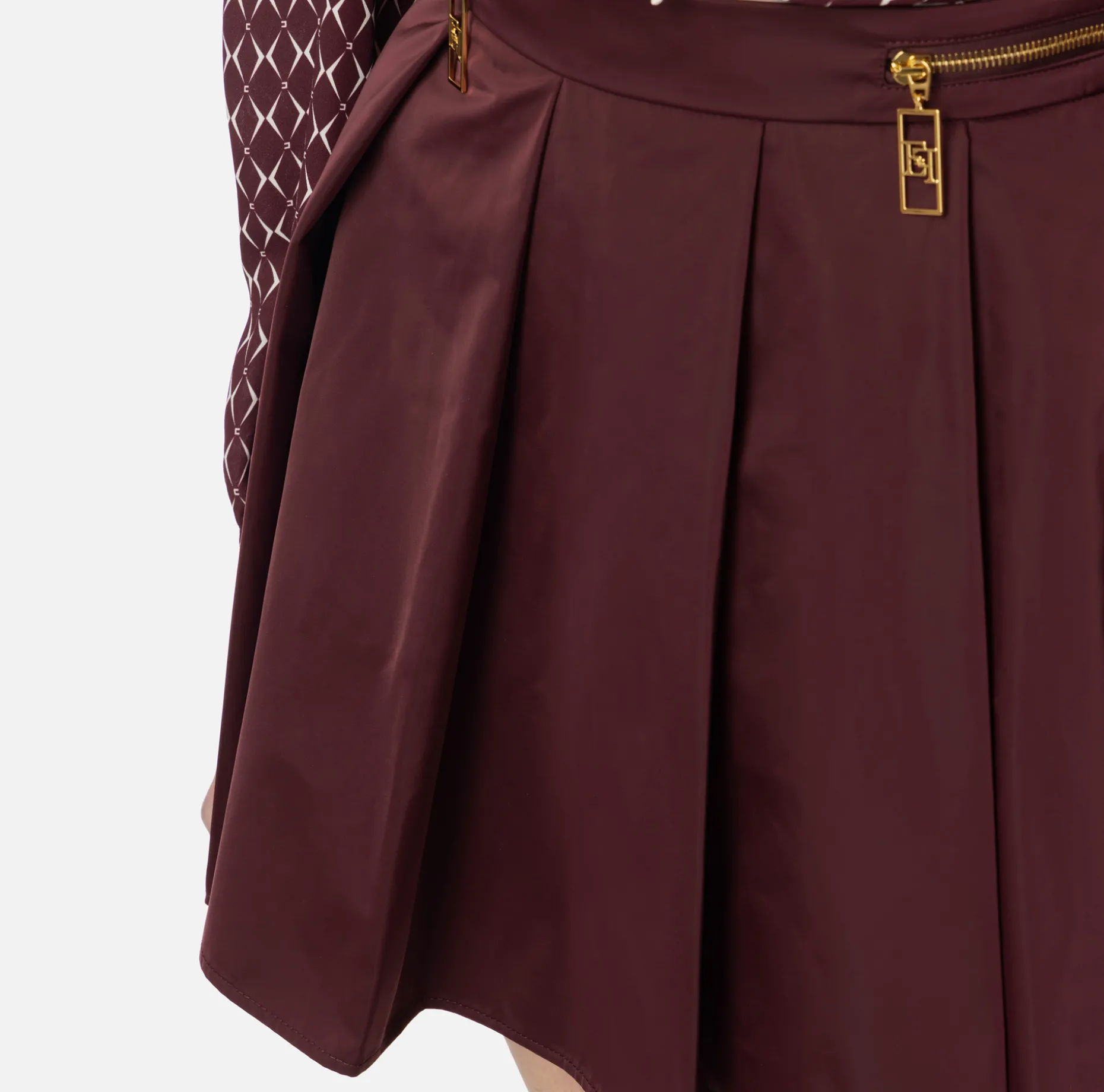 Elisabetta Franchi Skirts | Pleated miniskirt in technical nylon with zip