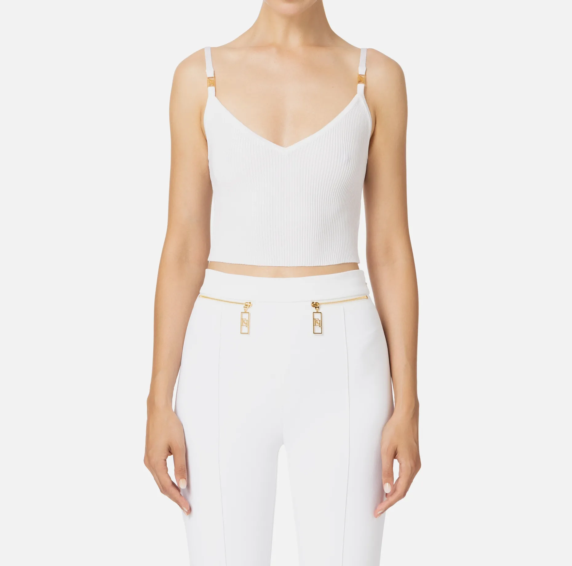 Elisabetta Franchi Top And T-Shirts | Pleated-effect viscose bustier top