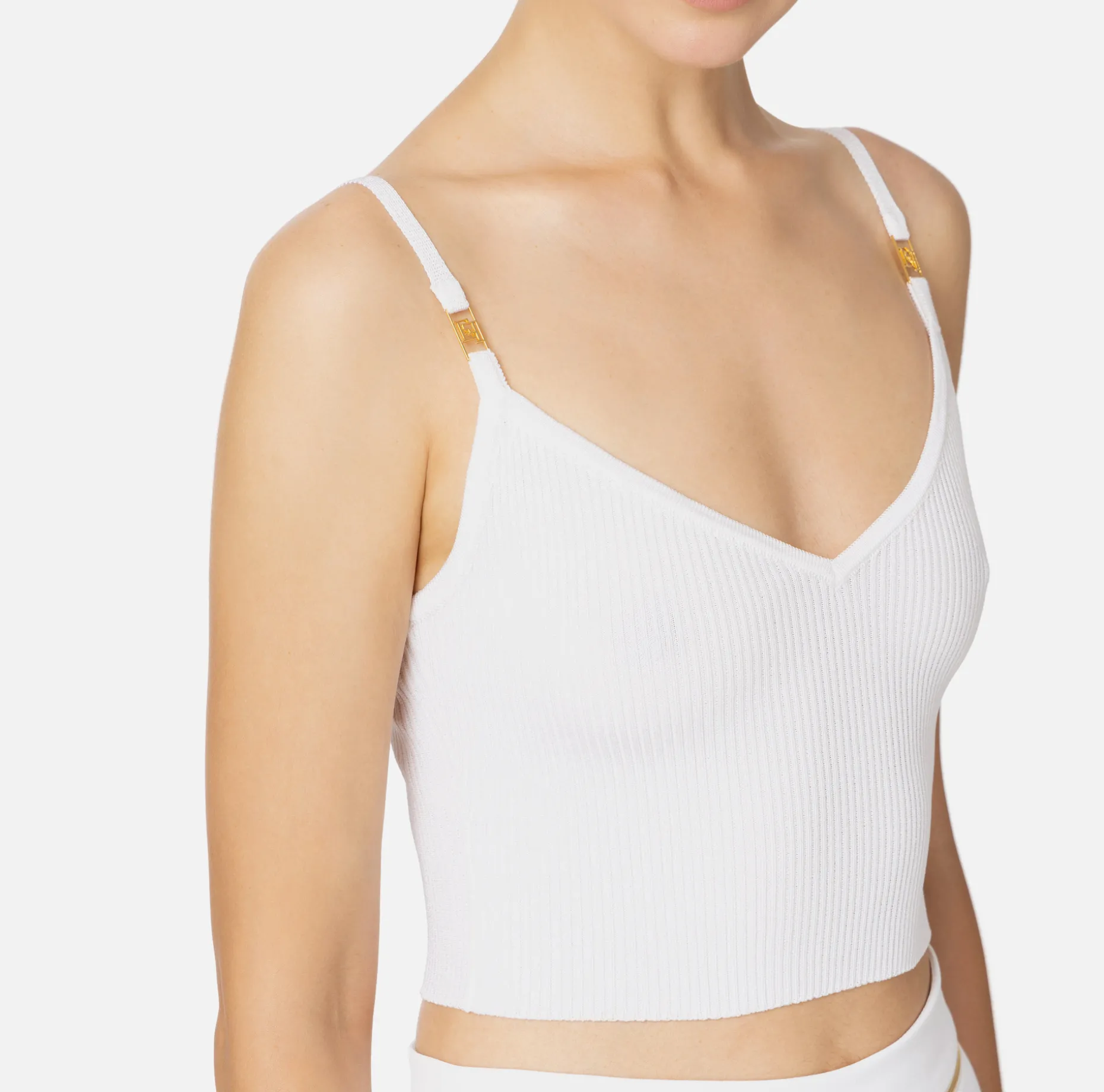 Elisabetta Franchi Top And T-Shirts | Pleated-effect viscose bustier top