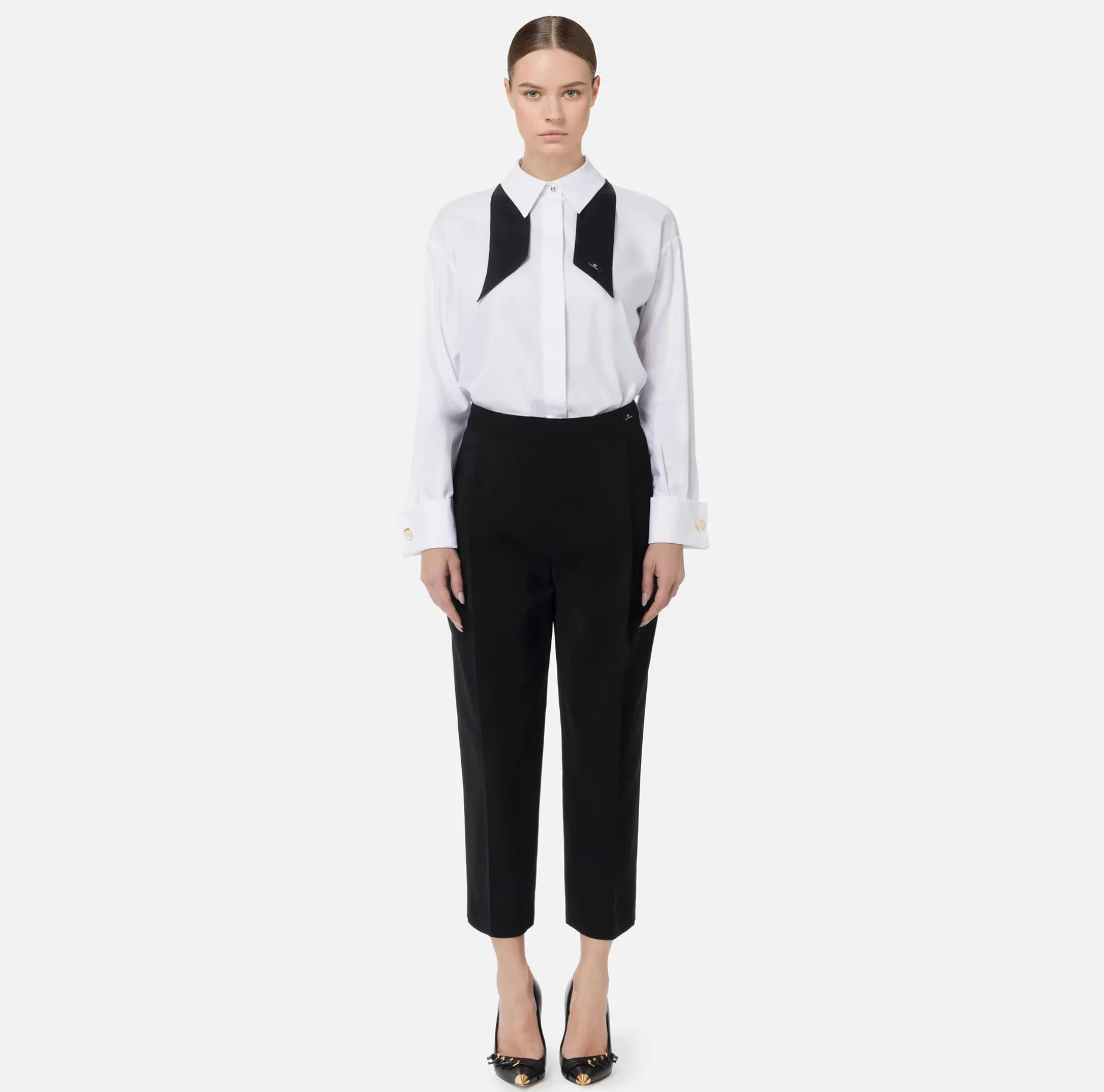 Elisabetta Franchi Shirts And Blouses | Poplin shirt with contrasting tie