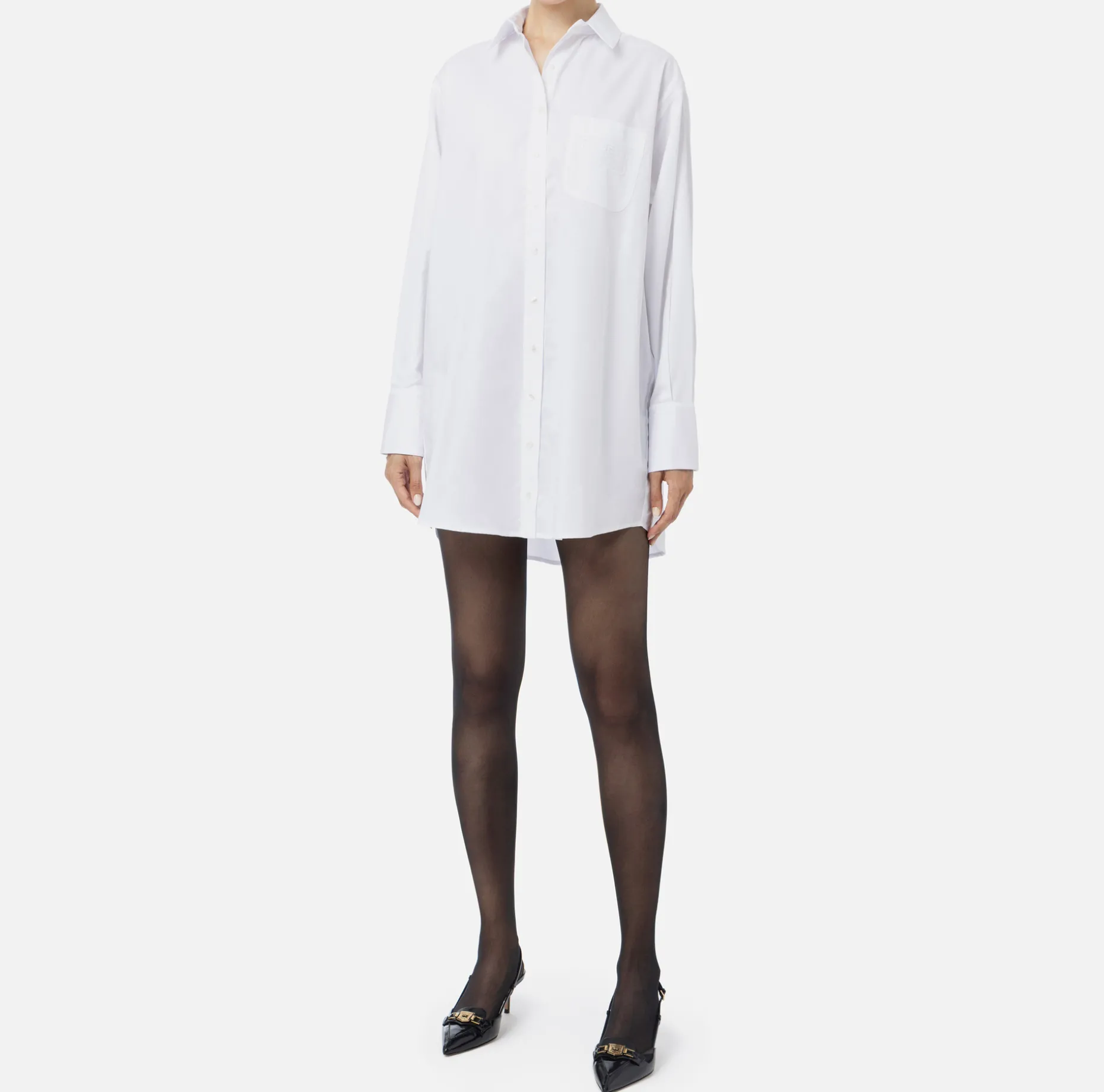 Elisabetta Franchi Shirts And Blouses | Poplin shirt with embroidered organza label