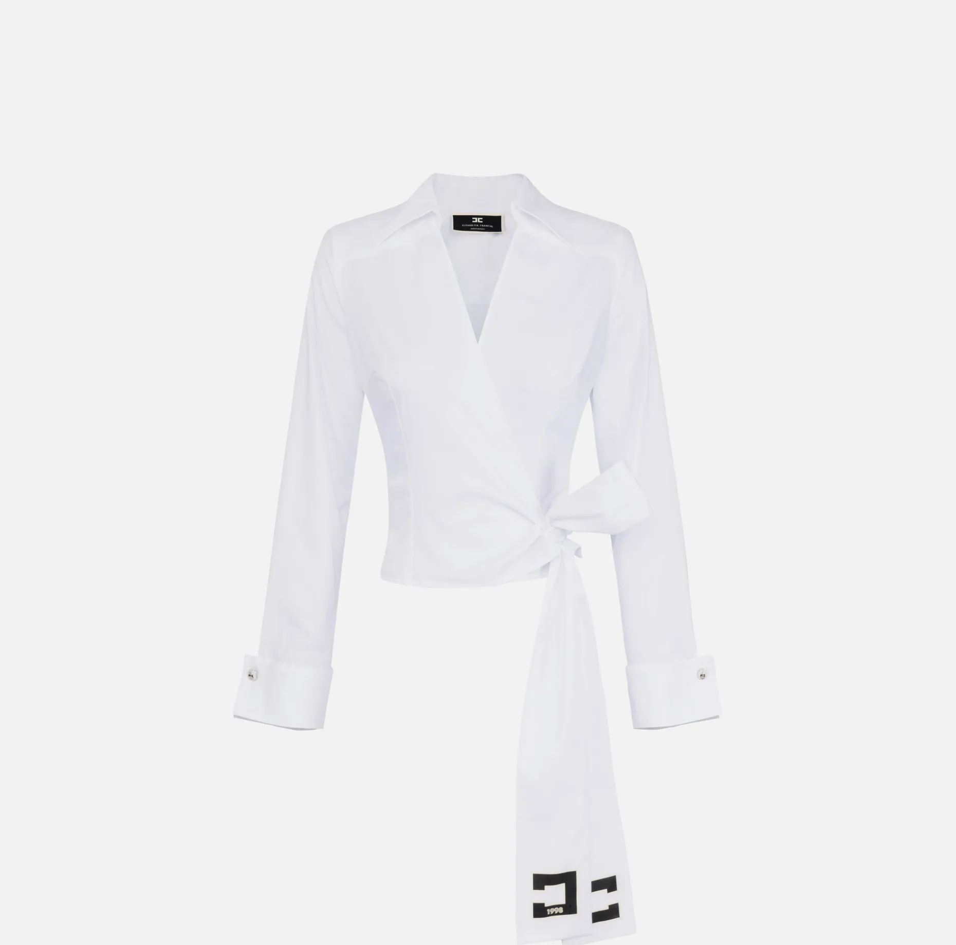 Elisabetta Franchi Shirts And Blouses | Poplin shirt with embroidered sash belt