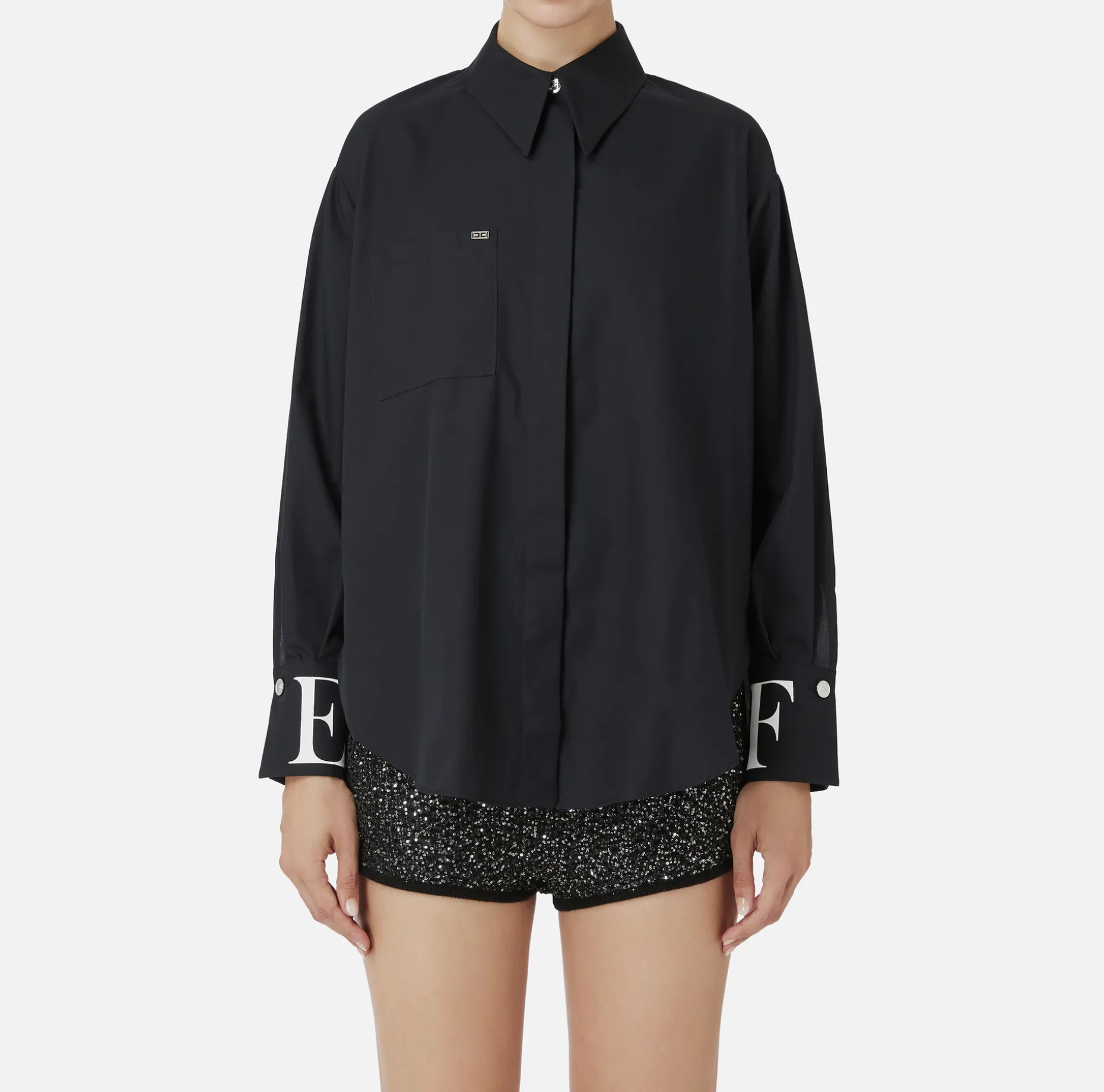 Elisabetta Franchi Shirts And Blouses | Poplin shirt with logo on cuffs