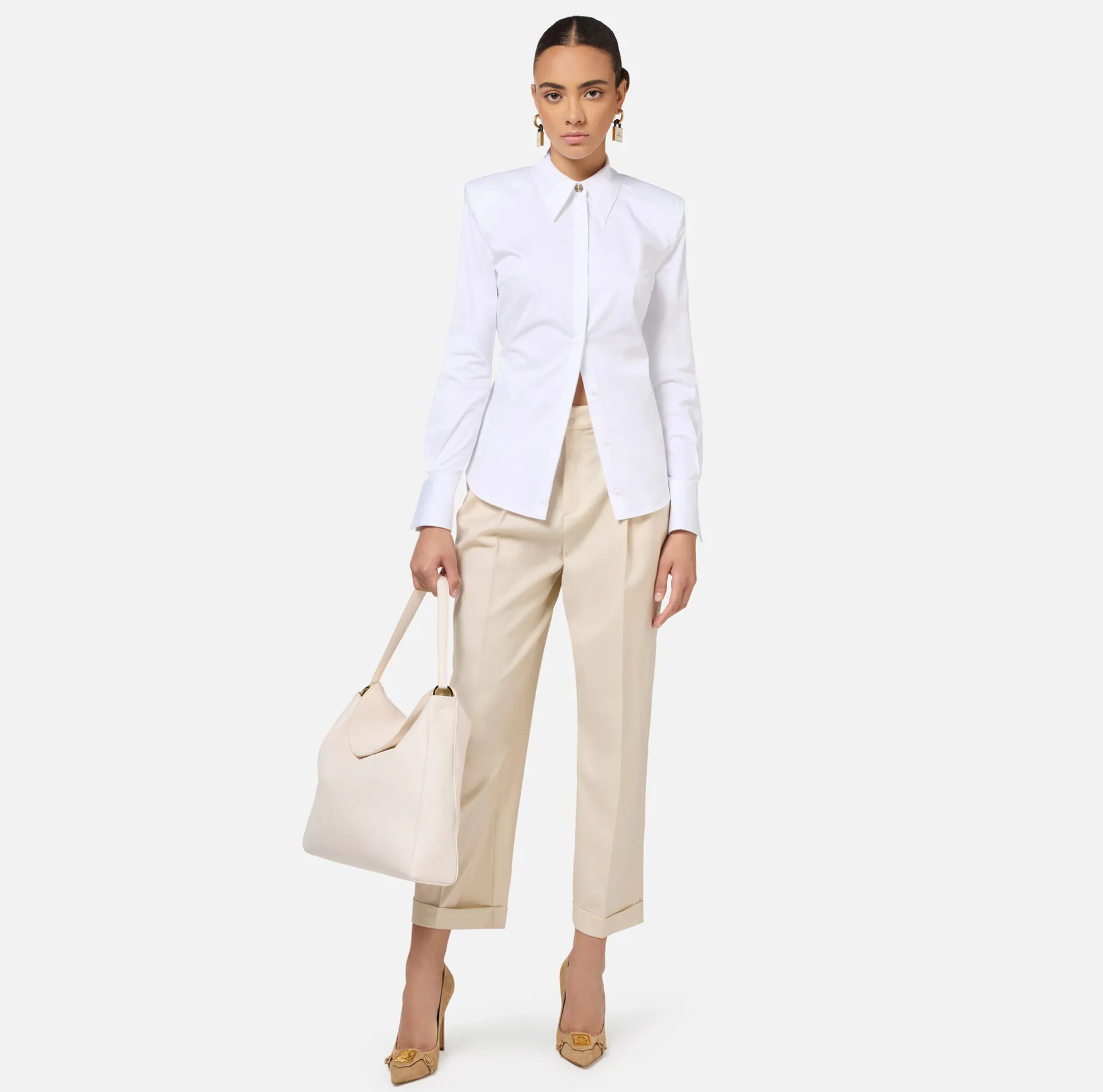 Elisabetta Franchi Shirts And Blouses | Poplin shirt with structured shoulders