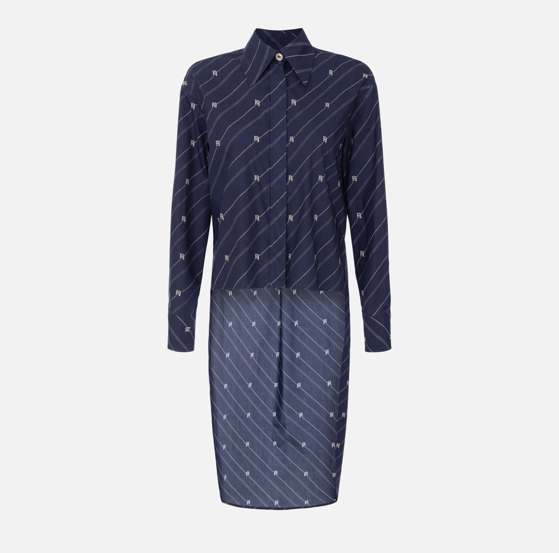 Elisabetta Franchi Shirts And Blouses | Printed poplin shirt with asymmetric hemline