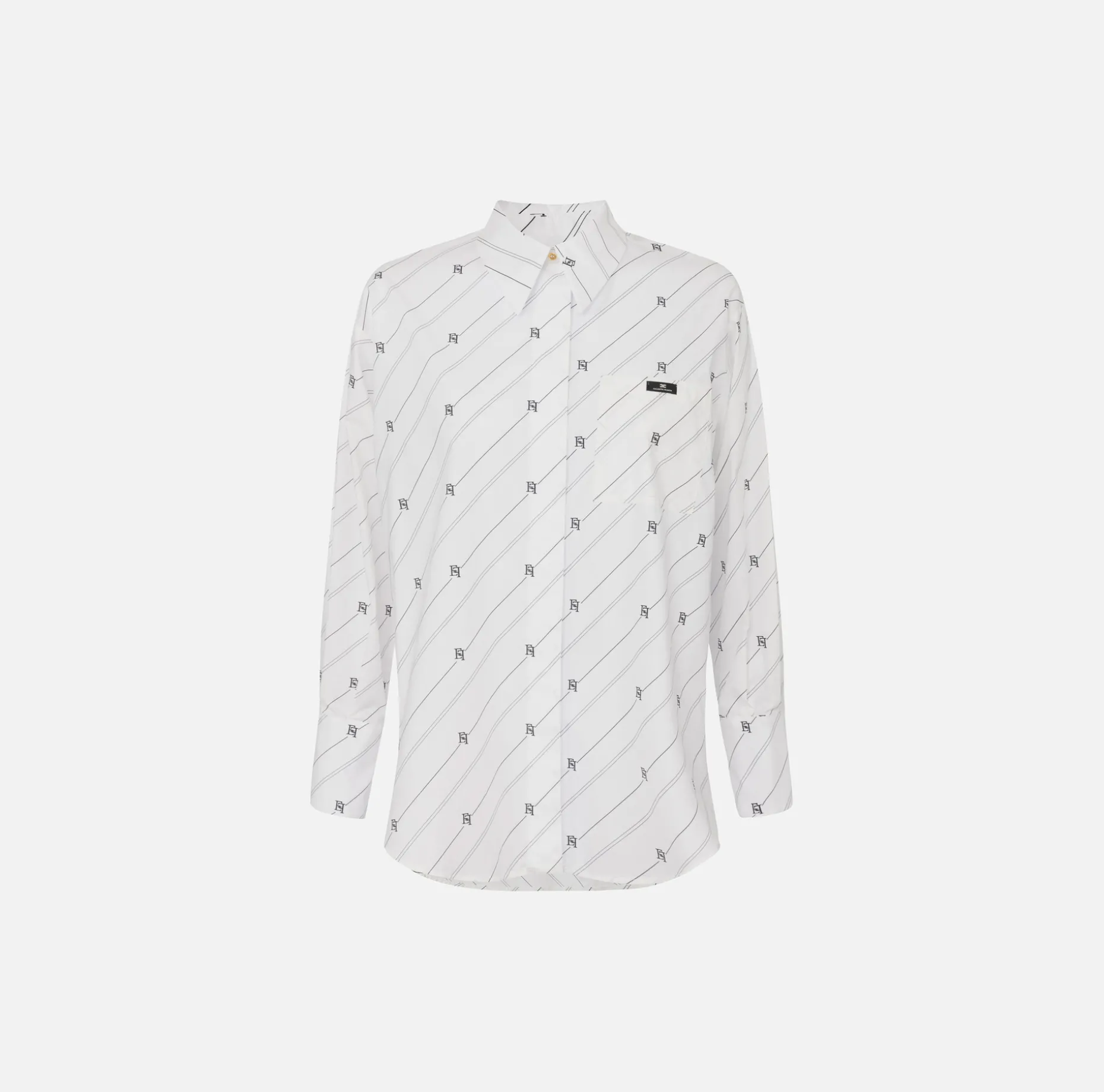 Elisabetta Franchi Shirts And Blouses | Printed poplin shirt with logo label