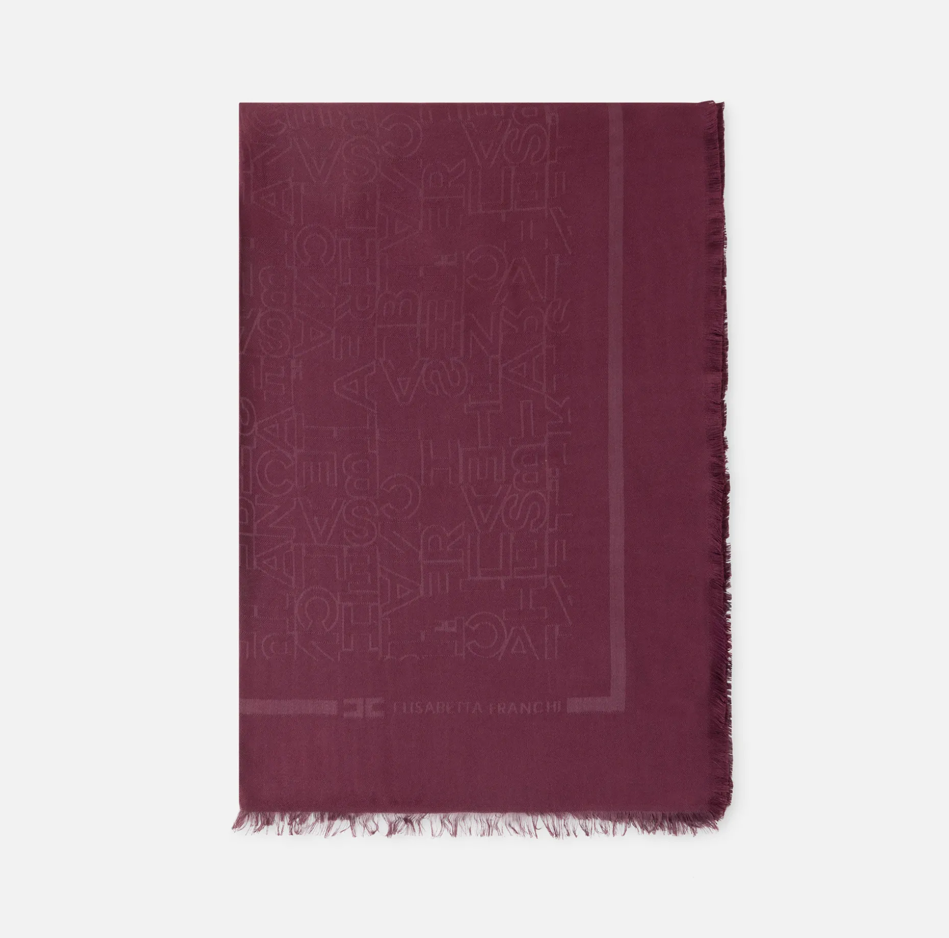 Elisabetta Franchi Scarves | Rectangular viscose jacquard pashmina scarf with logo lettering