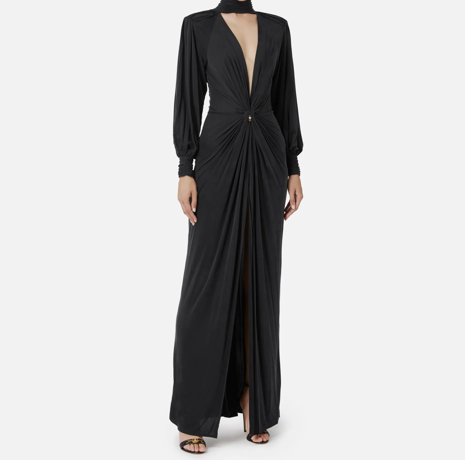 Elisabetta Franchi Red Carpet Dresses | Red Carpet | Red Carpet dress in cupro jersey with knot