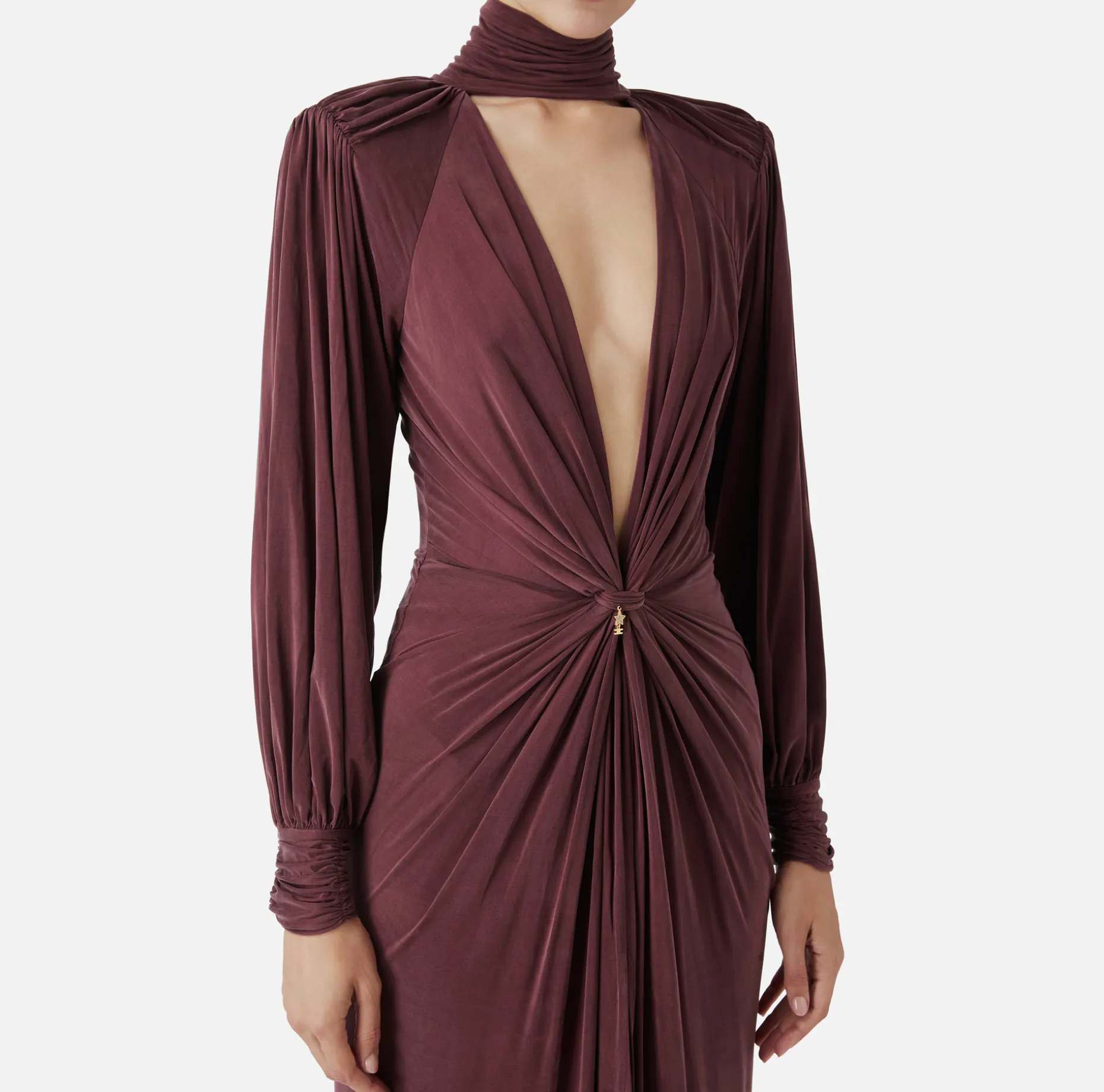 Elisabetta Franchi Red Carpet Dresses | Red Carpet | Red Carpet dress in cupro jersey with knot