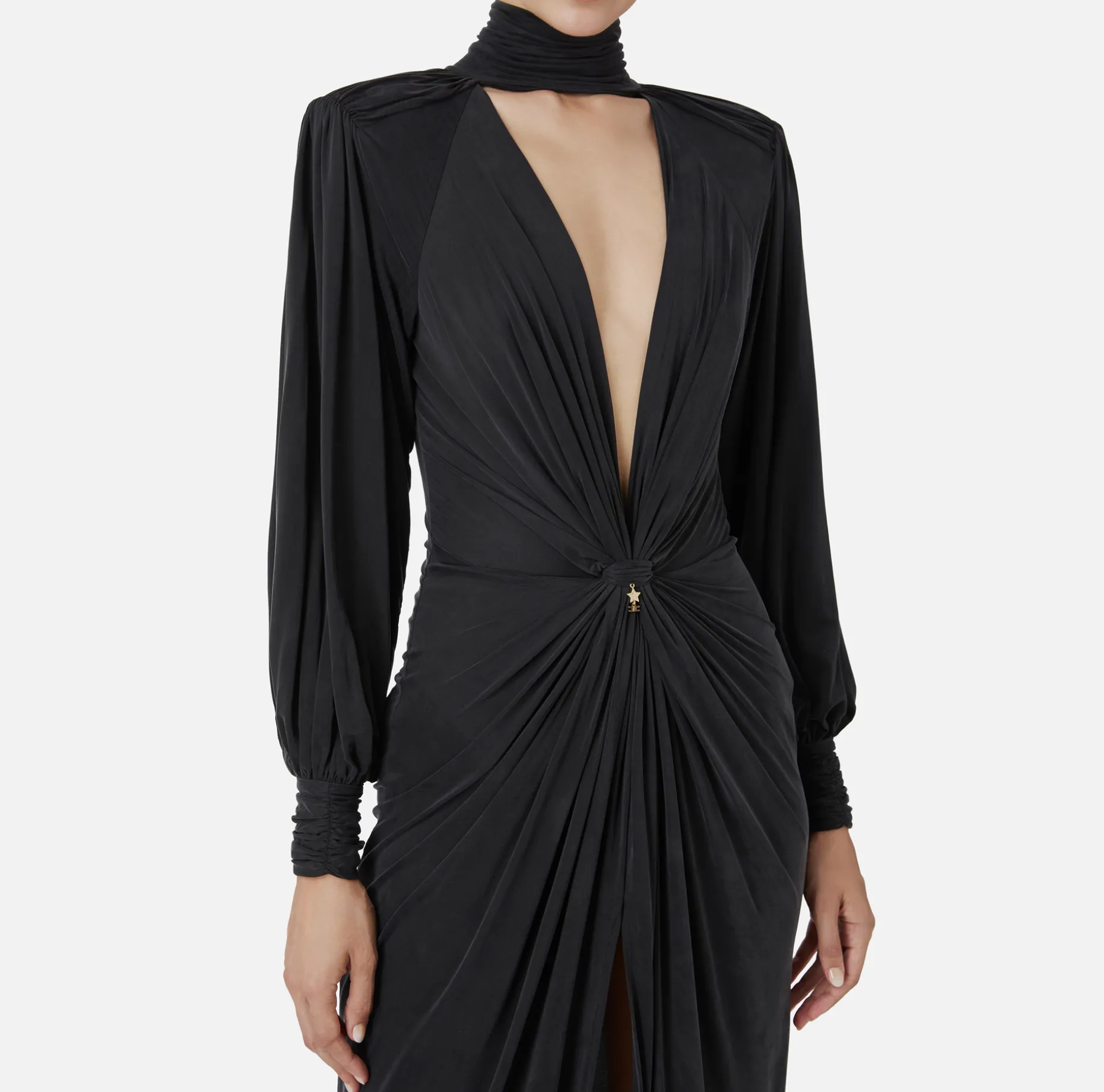 Elisabetta Franchi Red Carpet Dresses | Red Carpet | Red Carpet dress in cupro jersey with knot