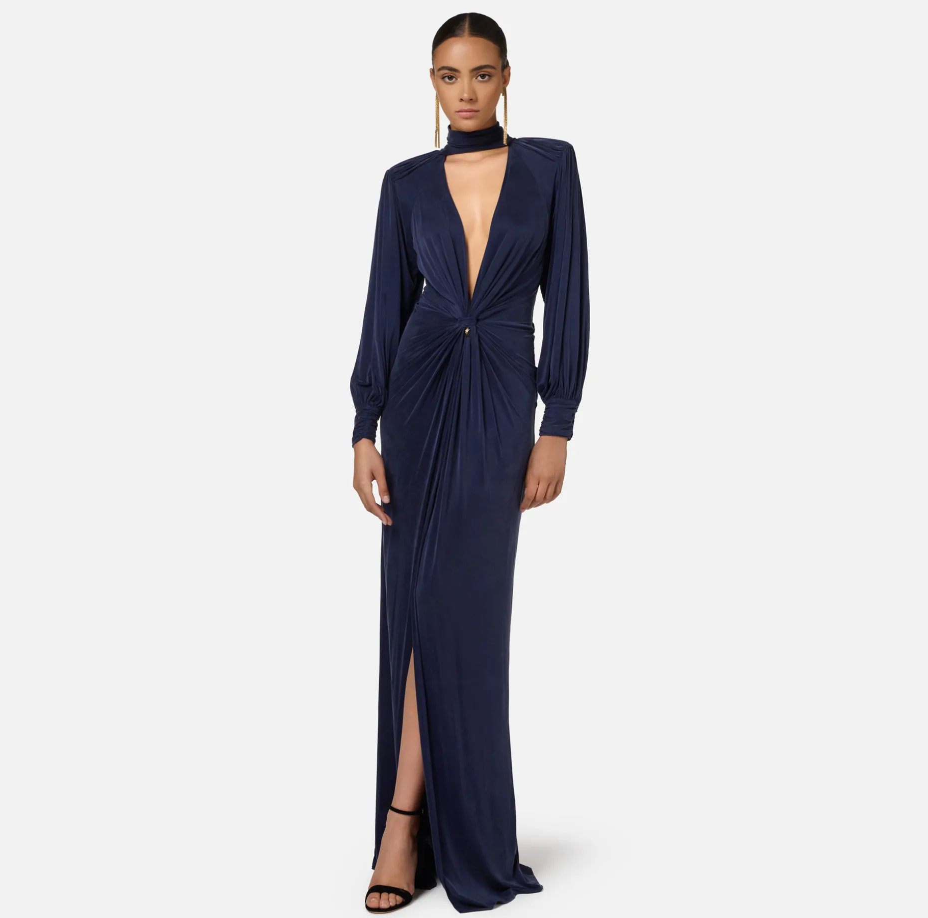 Elisabetta Franchi Red Carpet Dresses | Red Carpet | Red Carpet dress in cupro jersey with knot