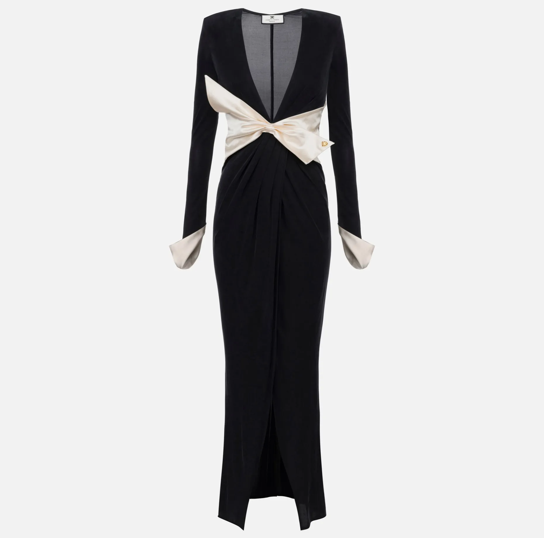 Elisabetta Franchi Red Carpet Dresses | Red Carpet | Red carpet dress in draped jersey with sash belt