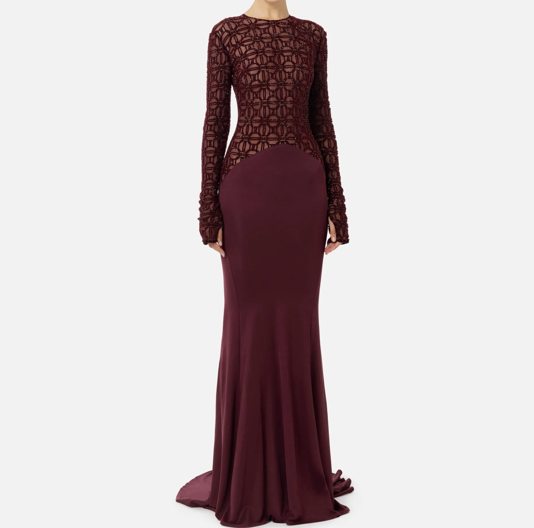 Elisabetta Franchi Red Carpet Dresses | Red Carpet | Red carpet dress in embroidered flock tulle fabric