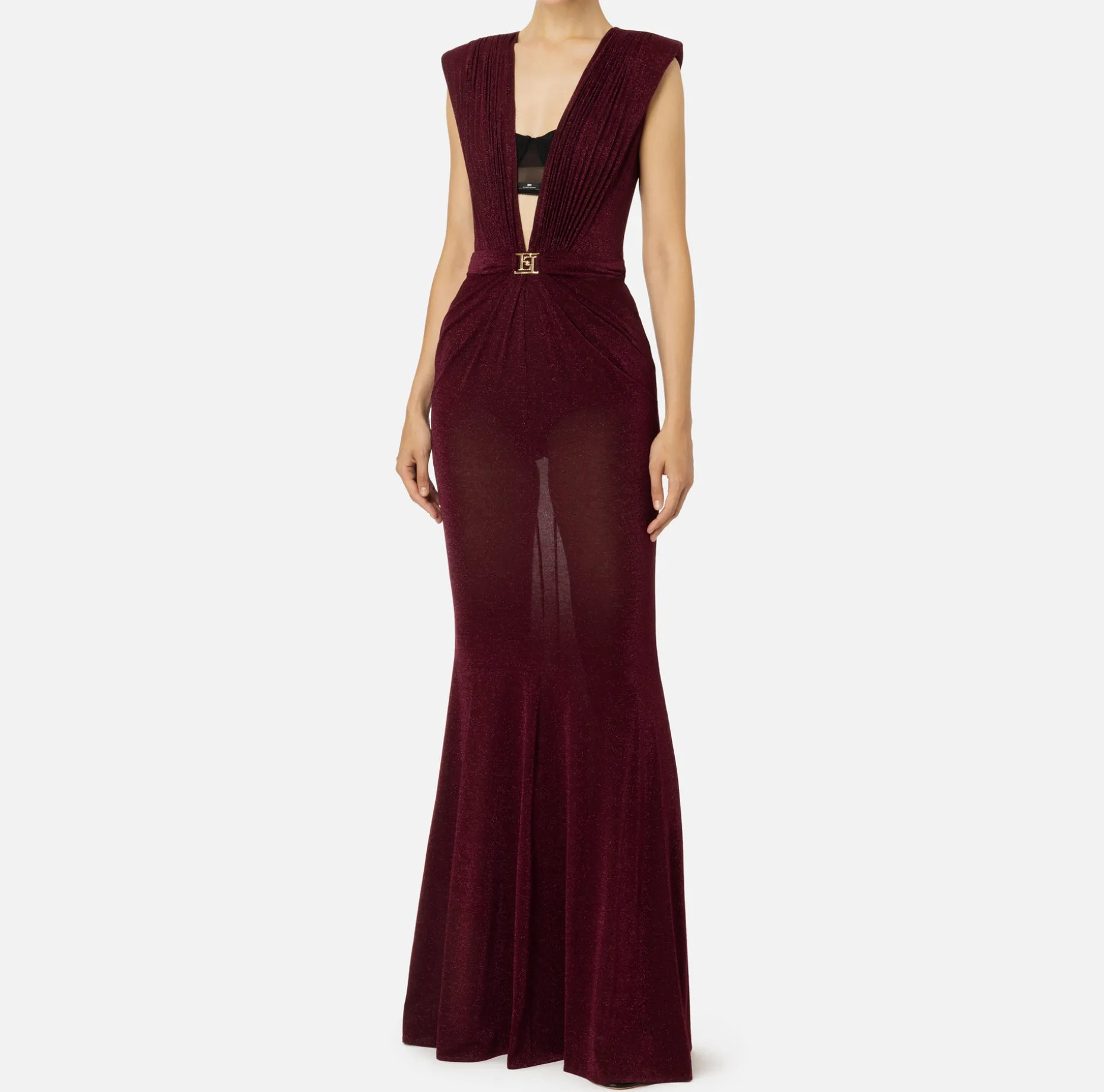 Elisabetta Franchi Red Carpet Dresses | Red Carpet | Red carpet dress in lurex jersey with bra