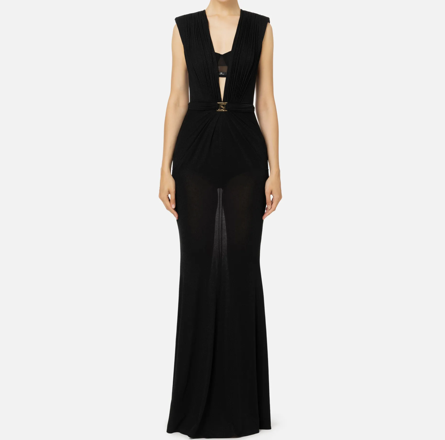 Elisabetta Franchi Red Carpet Dresses | Red Carpet | Red carpet dress in lurex jersey with bra