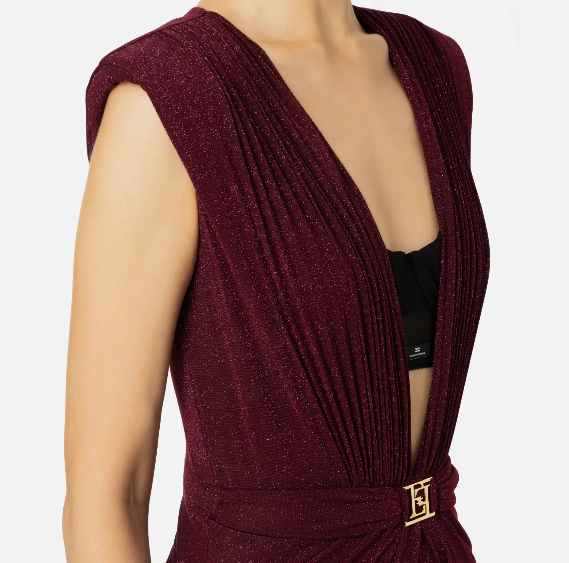 Elisabetta Franchi Red Carpet Dresses | Red Carpet | Red carpet dress in lurex jersey with bra