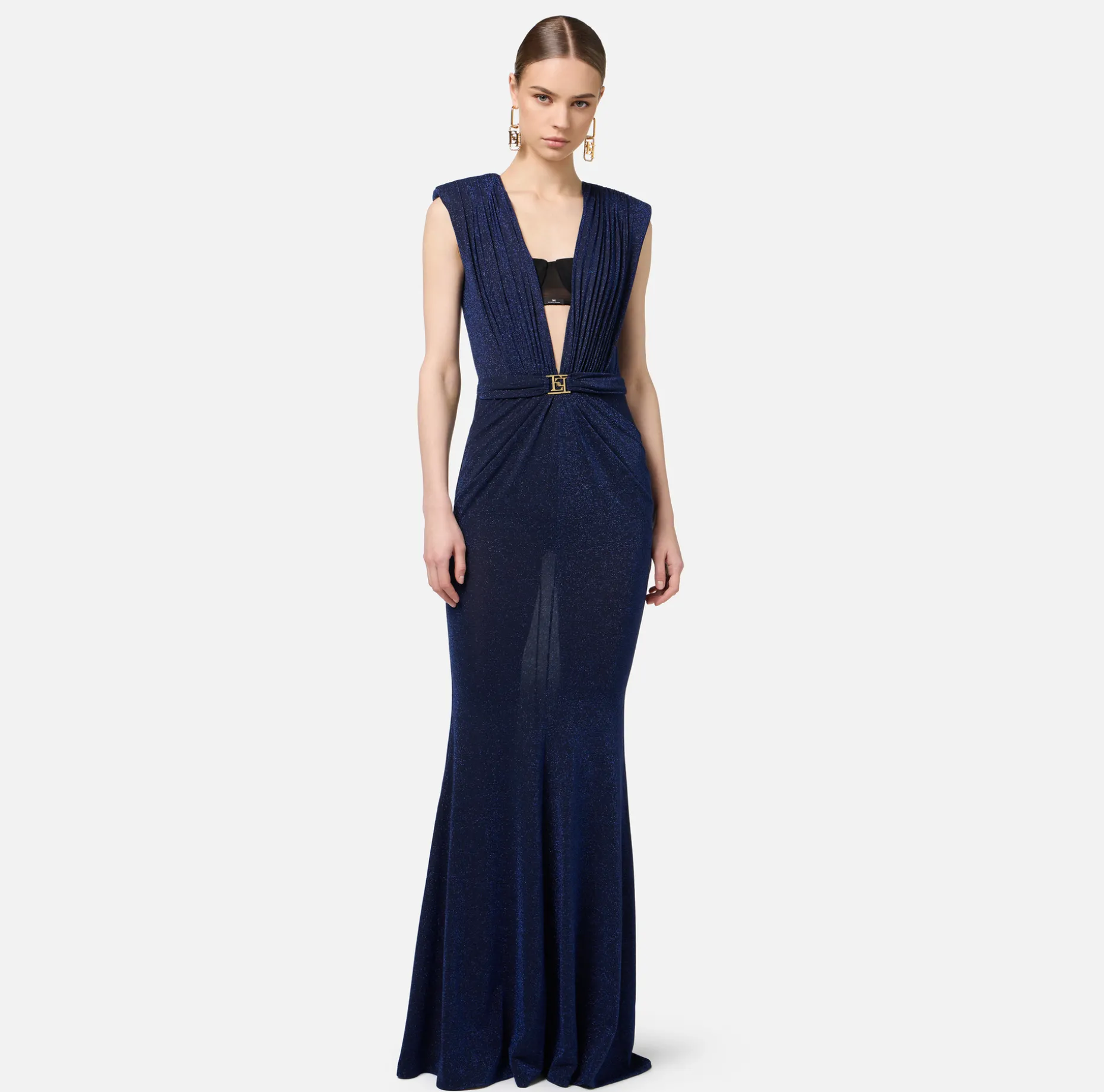 Elisabetta Franchi Red Carpet Dresses | Red Carpet | Red carpet dress in lurex jersey with bra