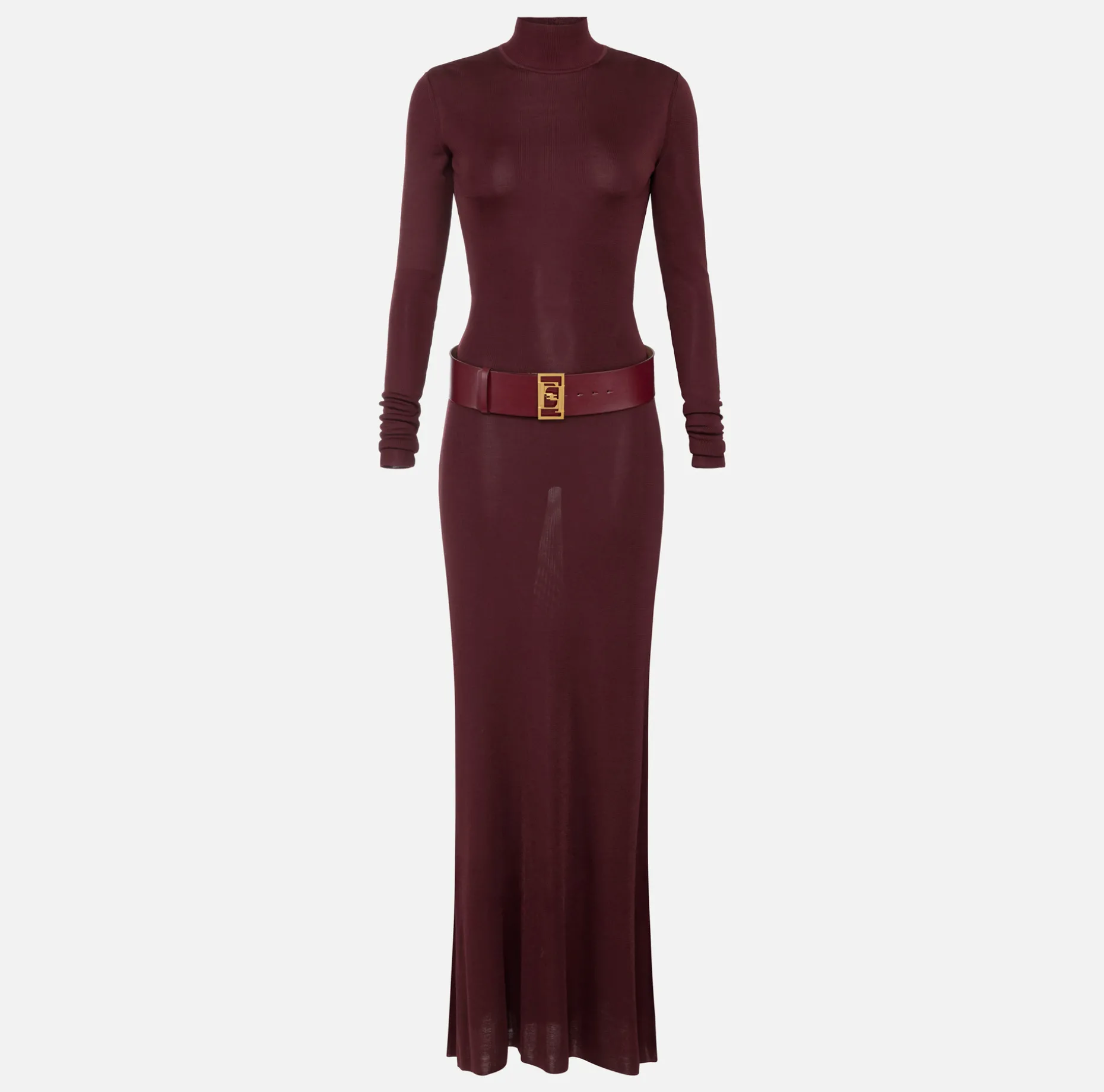 Elisabetta Franchi Red Carpet Dresses | Knitted Dresses | Red carpet dress in shiny viscose fabric with belt