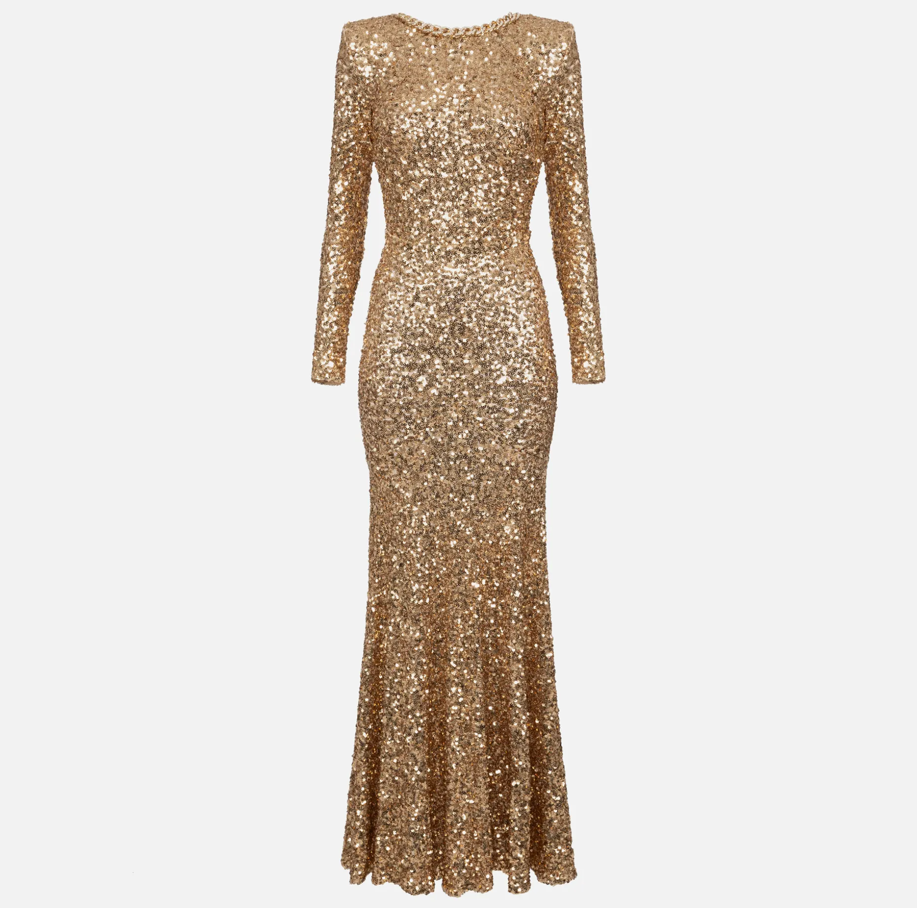 Elisabetta Franchi Dresses | Red Carpet | Red carpet sequin dress with chain and rhinestones