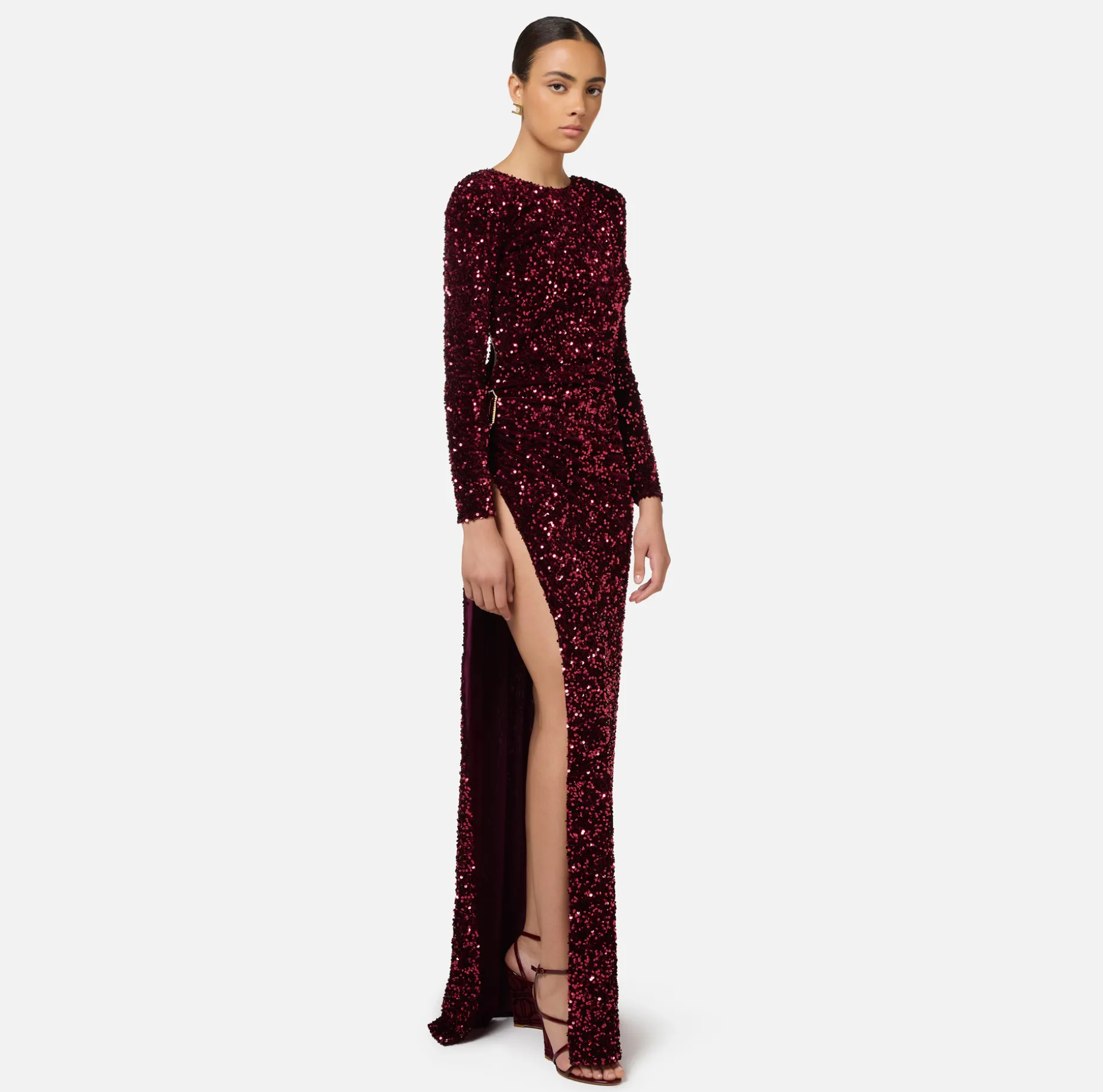 Elisabetta Franchi Dresses | Red Carpet | Sequin-embroidered chenille red carpet dress