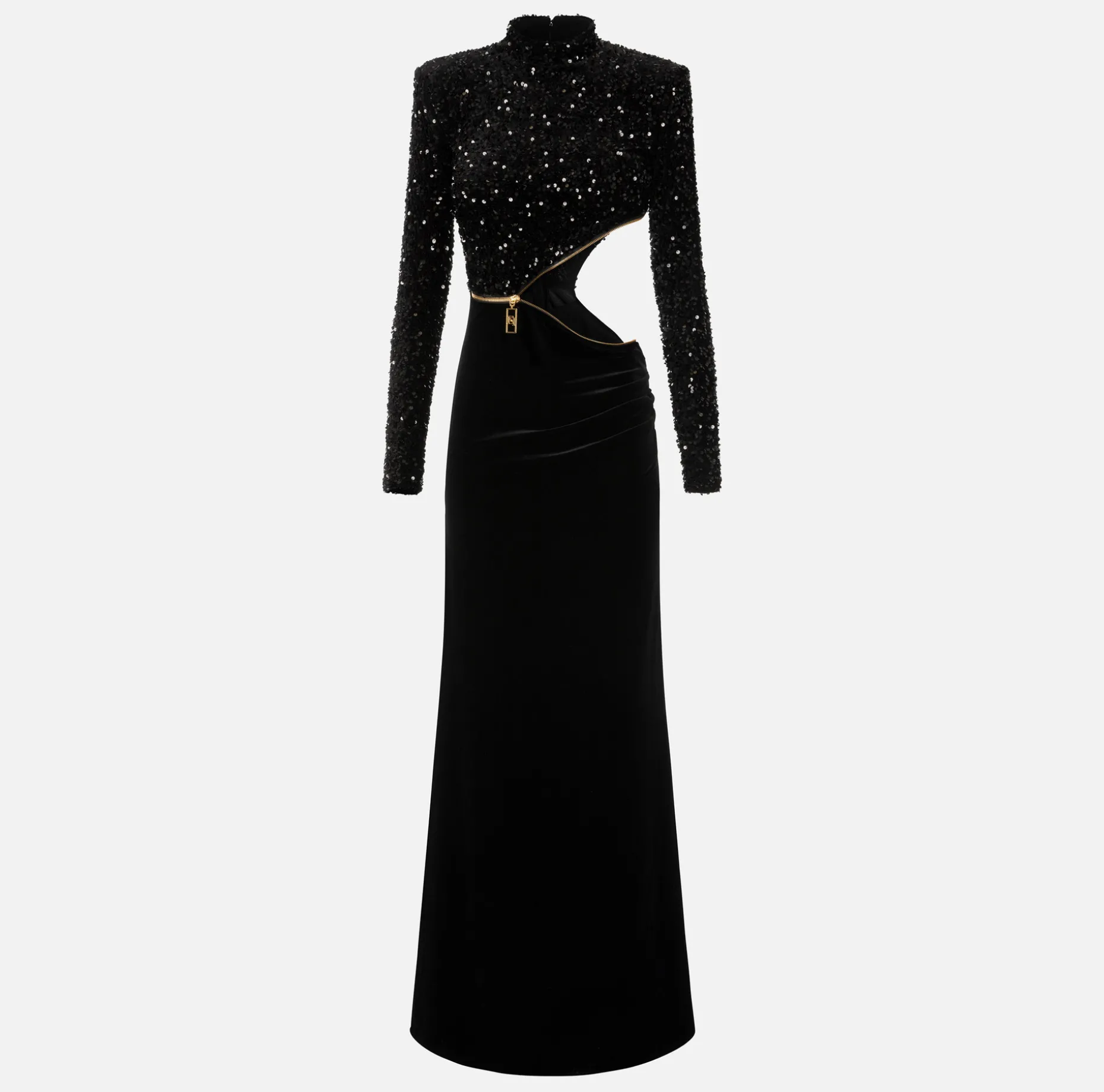 Elisabetta Franchi Red Carpet Dresses | Red Carpet | Sequin-embroidered chenille red carpet dress with cut-out