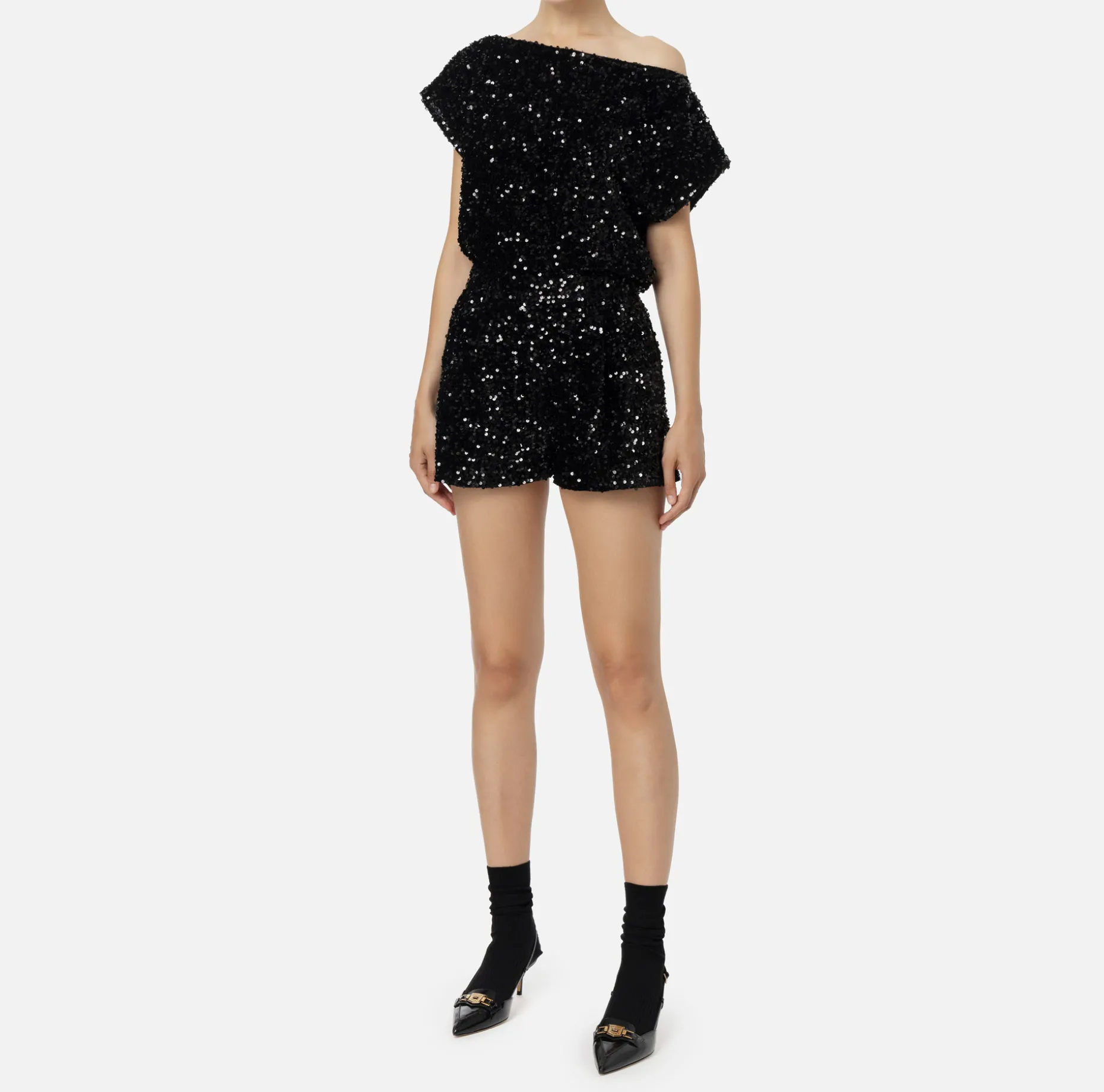 Elisabetta Franchi Jumpsuits | Sequin-embroidered chenille romper