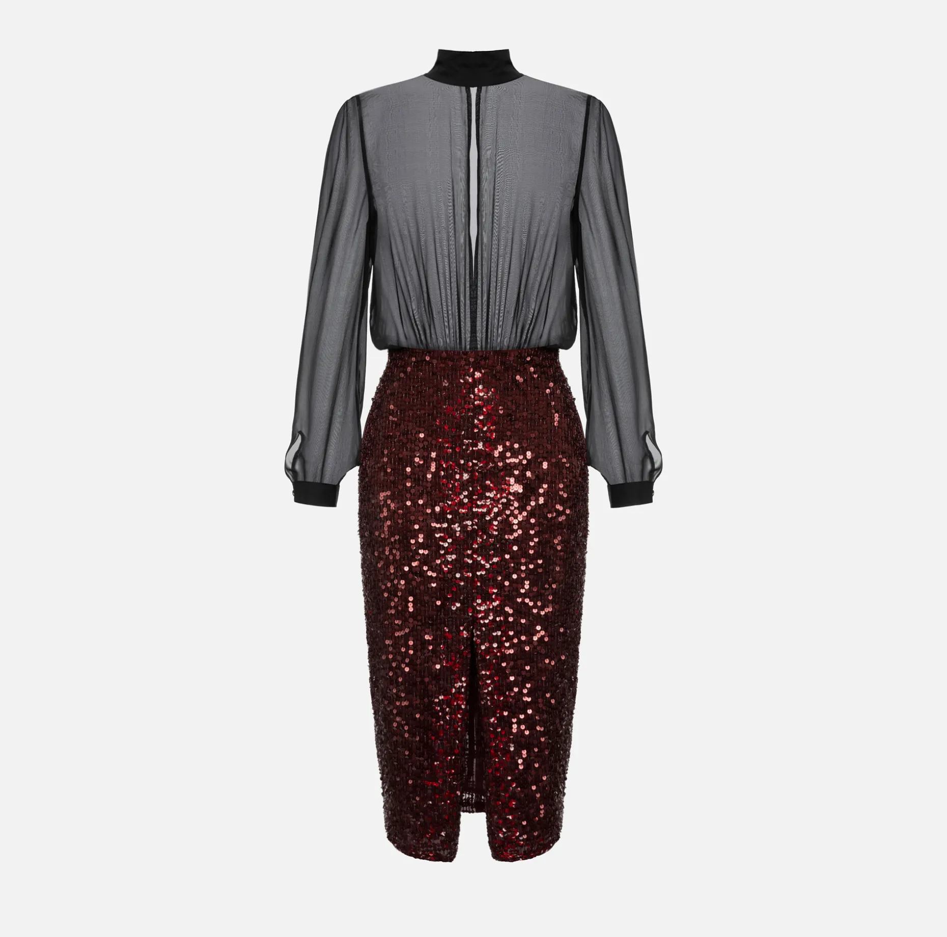 Elisabetta Franchi Dresses | Midi Dresses | Sequin-embroidered georgette silk midi dress