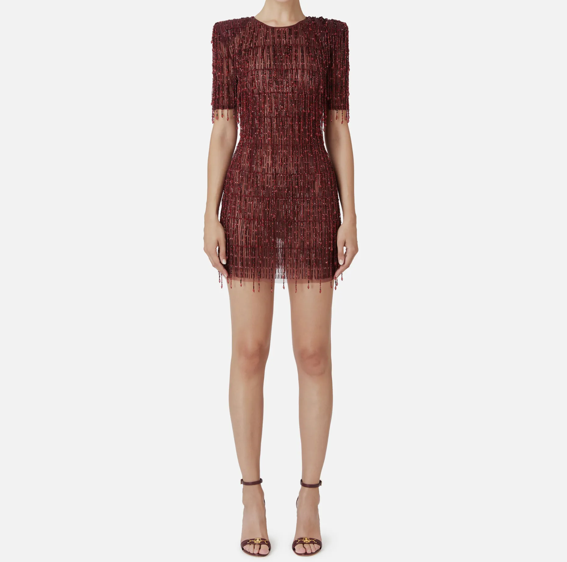 Elisabetta Franchi Red Carpet Dresses | Mini Dresses | Sequin-embroidered tulle boxy mini-dress