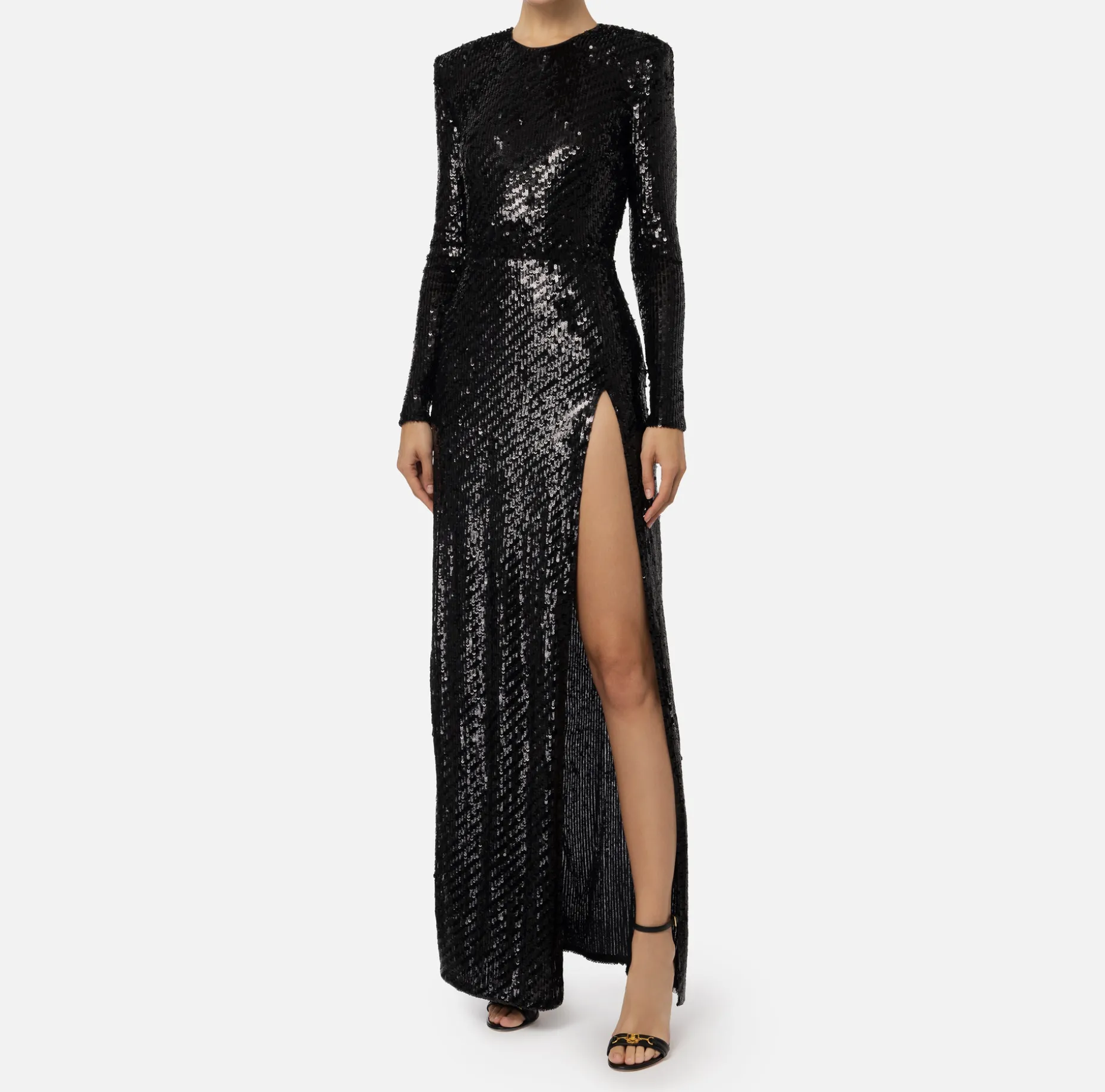 Elisabetta Franchi Red Carpet Dresses | Red Carpet | Sequin-embroidered tulle red carpet dress with cut-out