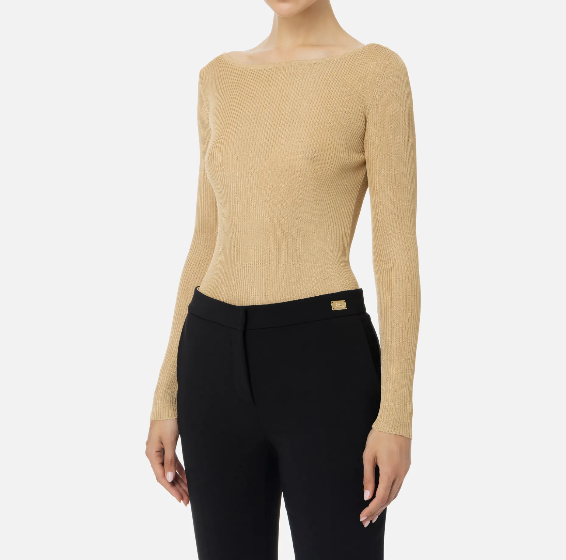 Elisabetta Franchi Knitwear And Sweatshirts | Shirt in pleated rib viscose fabric