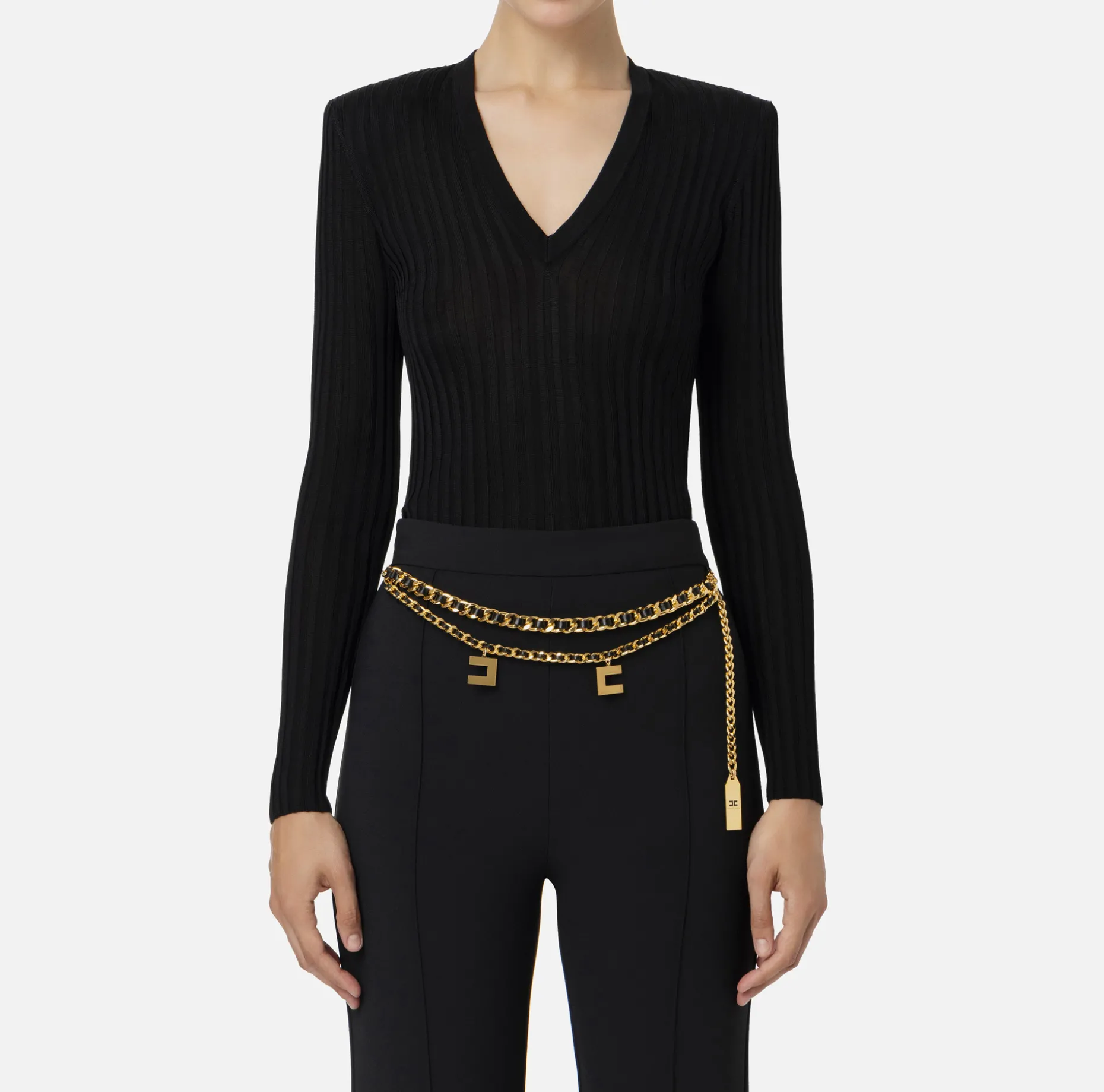 Elisabetta Franchi Knitwear And Sweatshirts | Shirt in ribbed viscose fabric