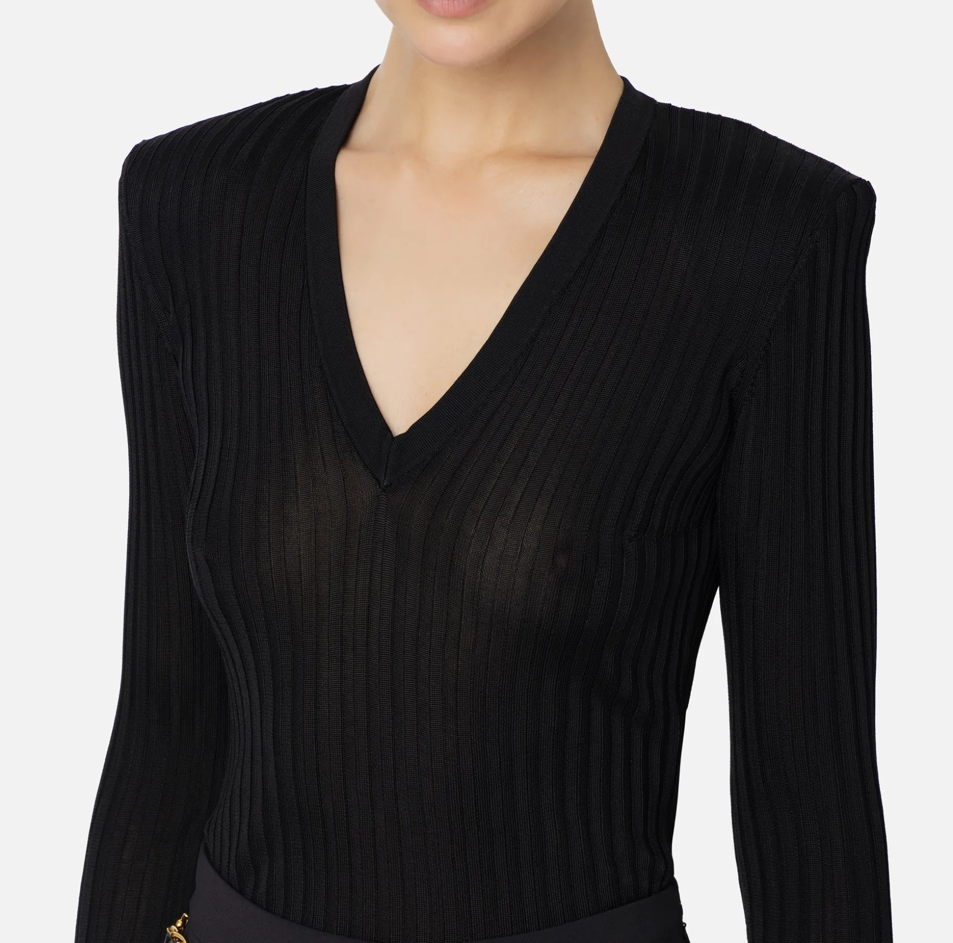 Elisabetta Franchi Knitwear And Sweatshirts | Shirt in ribbed viscose fabric