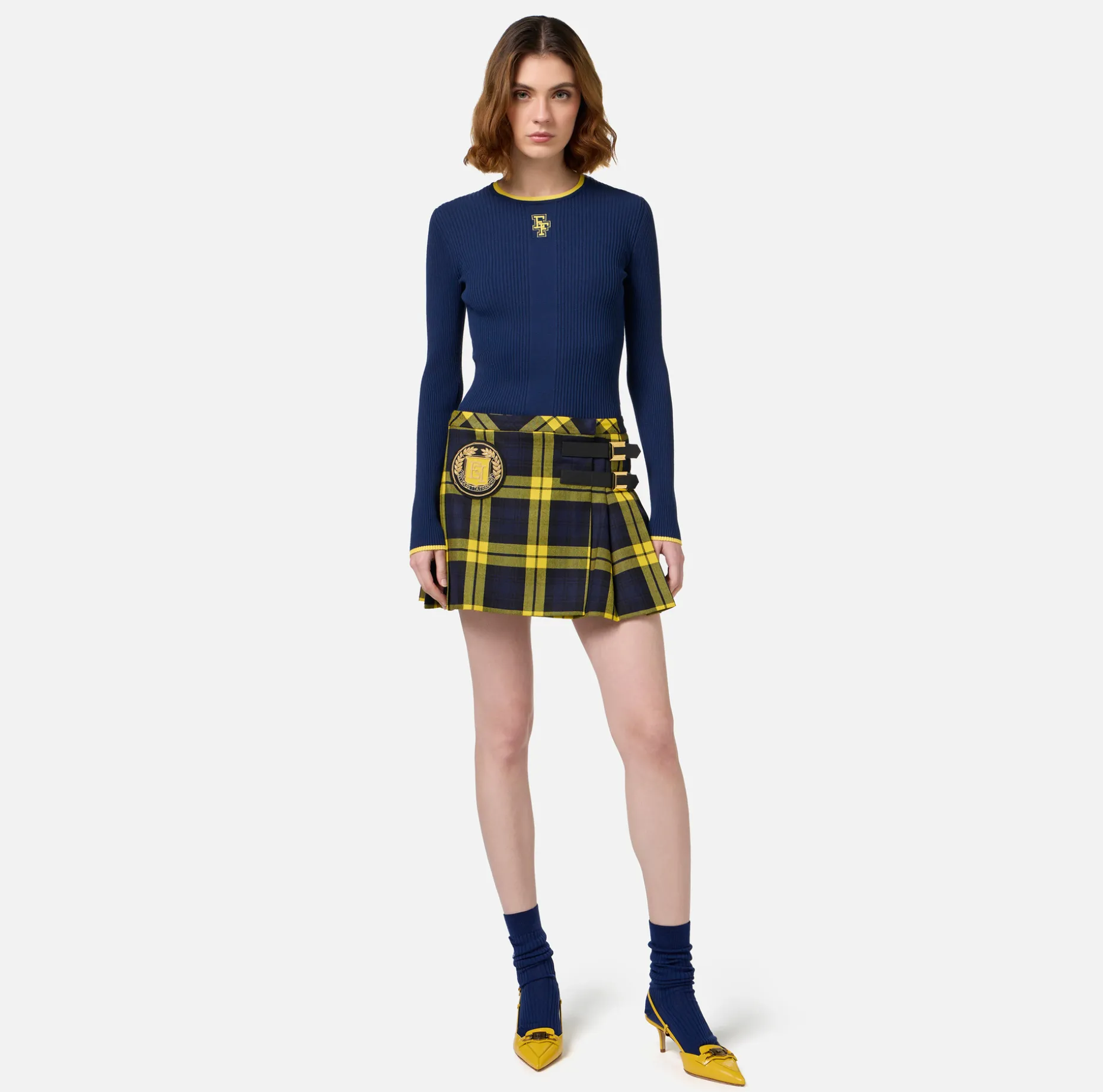 Elisabetta Franchi Knitwear And Sweatshirts | Shirt in viscose fabric with college-style logo