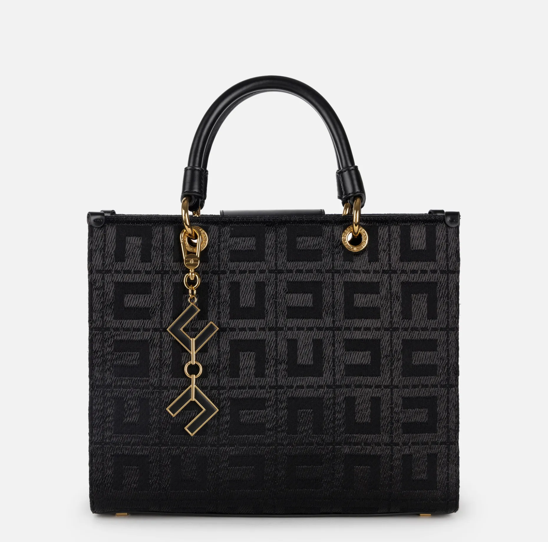 Elisabetta Franchi Handbags | Shopper bag in jacquard fabric with charms